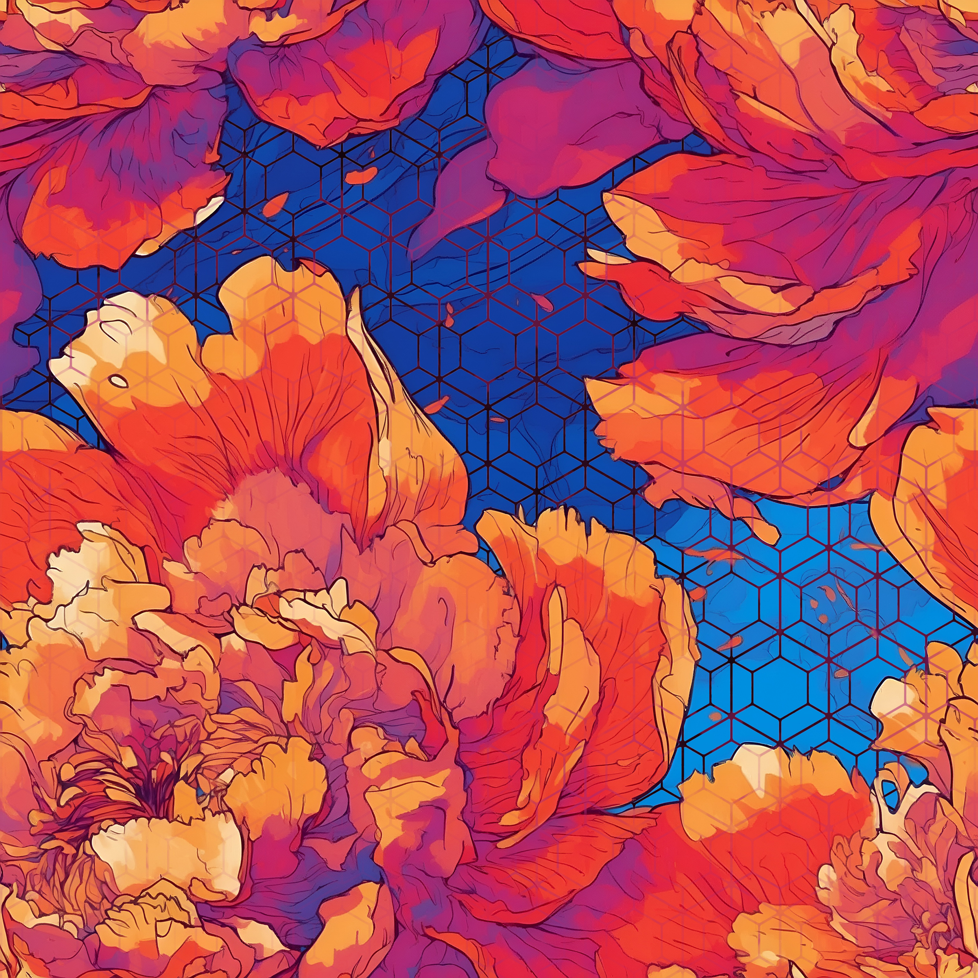 Floral Hex Flame