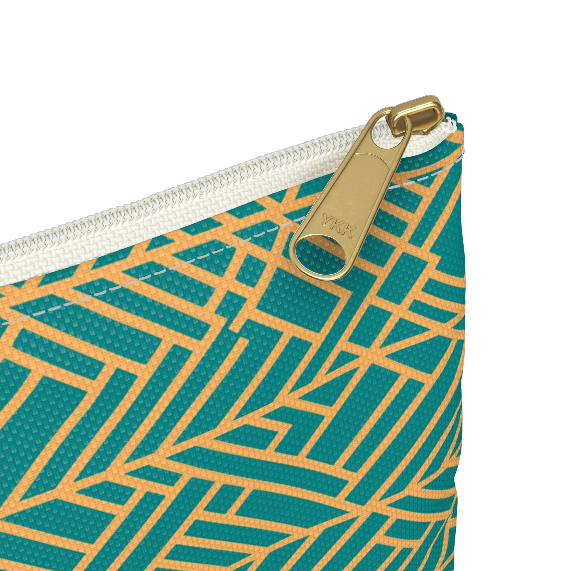 Golden Poppy Matrix Geometric Background Flat Accessory Pouch
