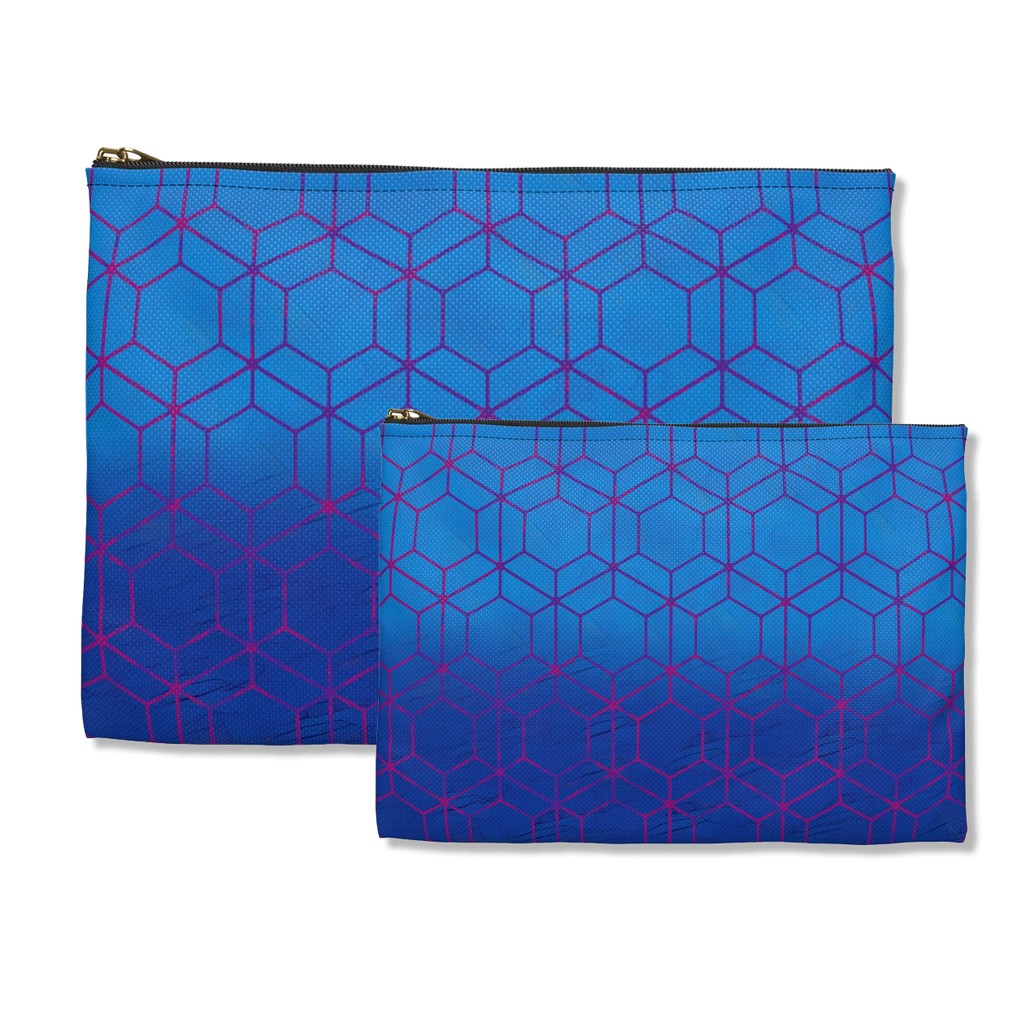 Bundle and Save! Floral Hex Flame Tote and Floral Hex Flame Geometric Background Flat Pouch