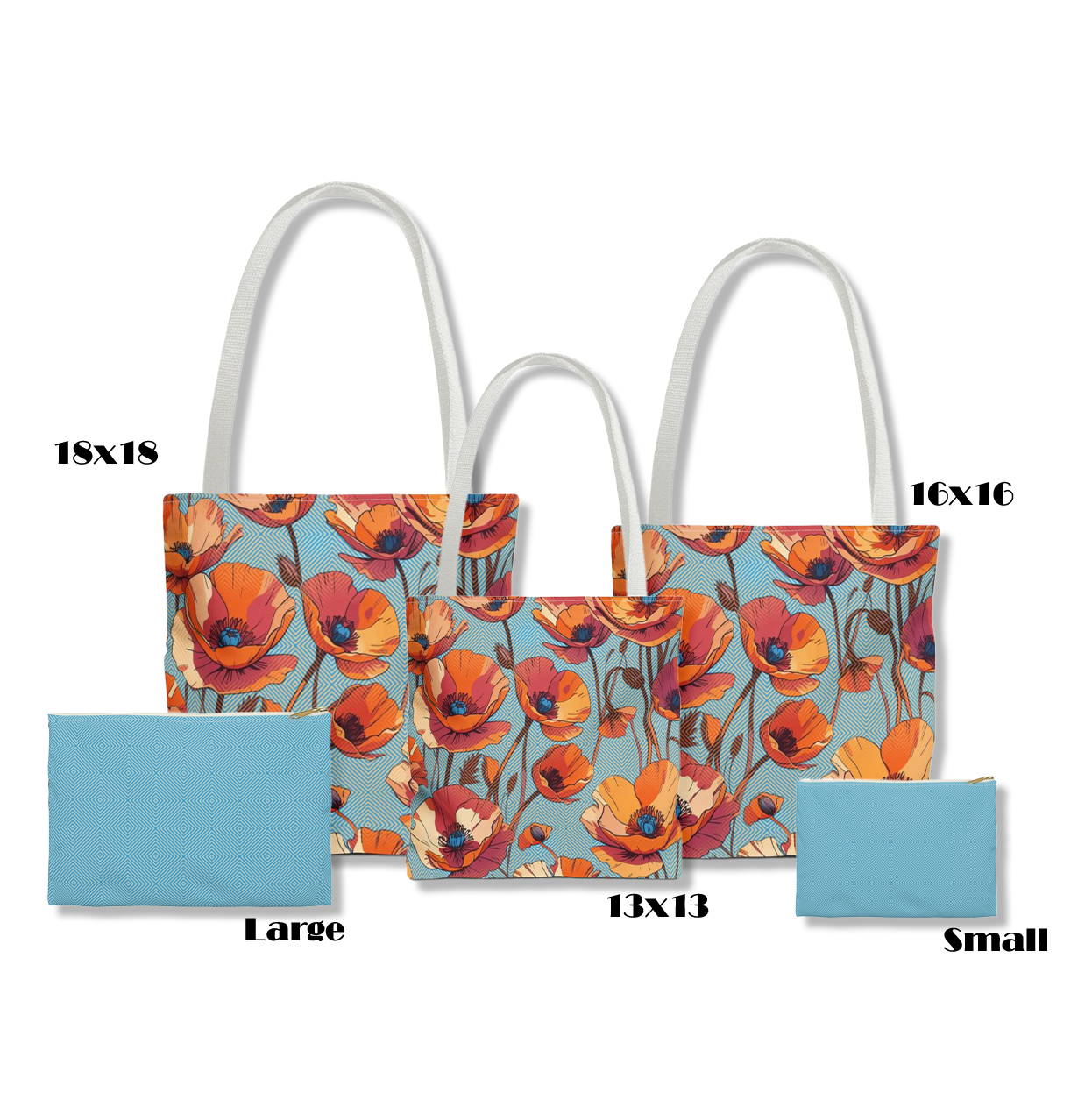 Bundle and Save! Hypnotic Bloom Tote Bag and Geometric Background Flat Accessory Pouch