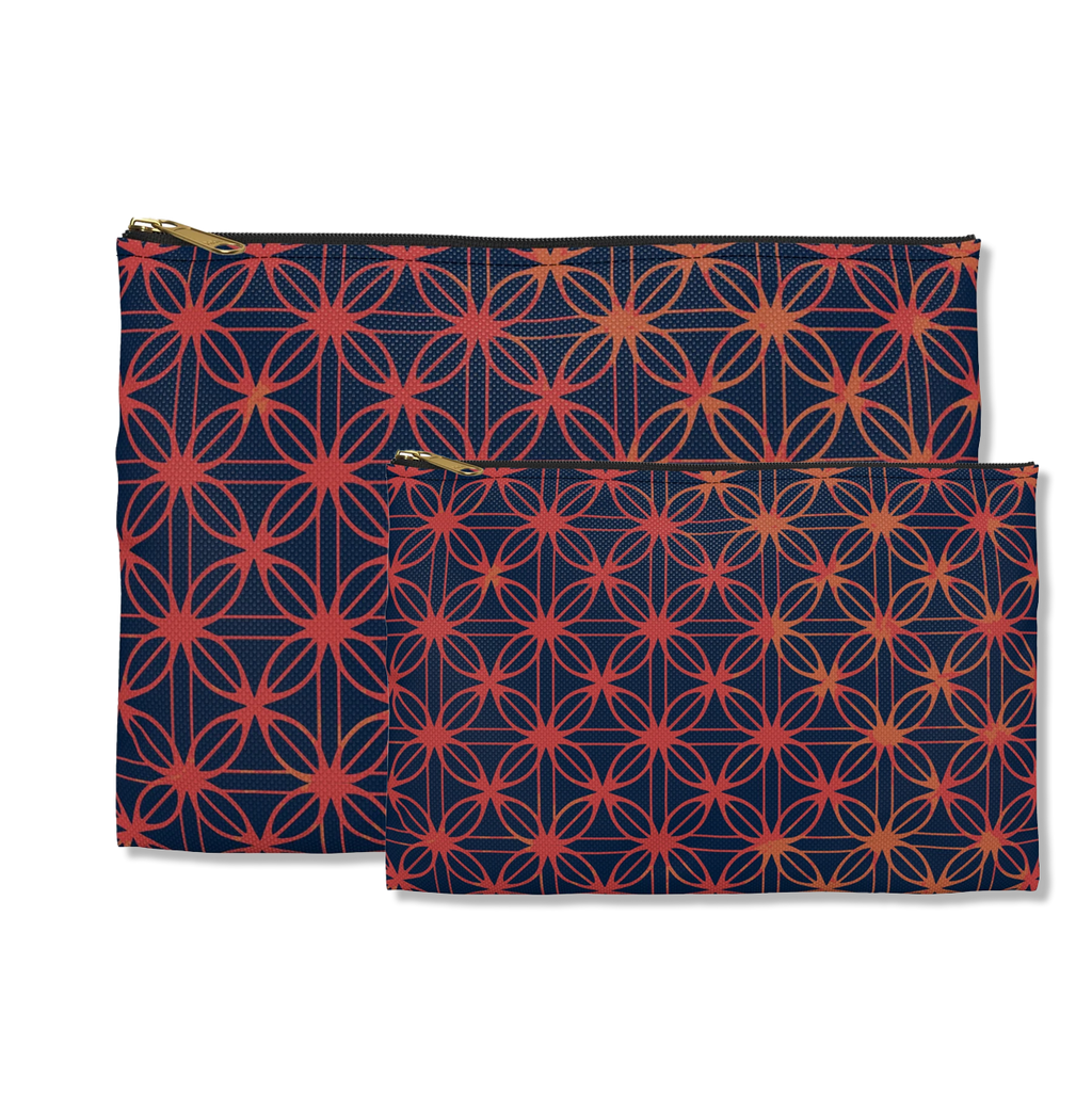 Bundle and Save! Lily of Life Tote Bag and Geometric Background Flat Accessory Pouch