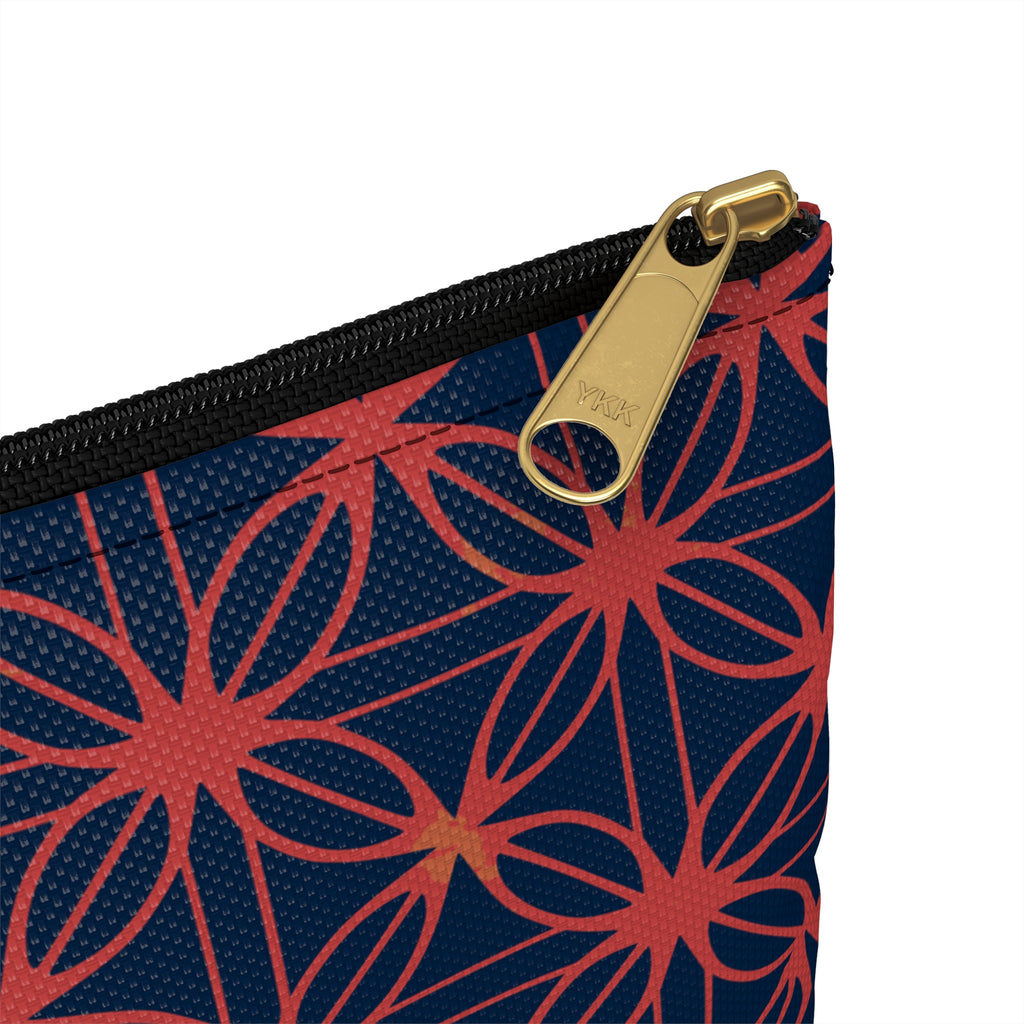 Lily of Life Geometric Background Flat Accessory Pouch