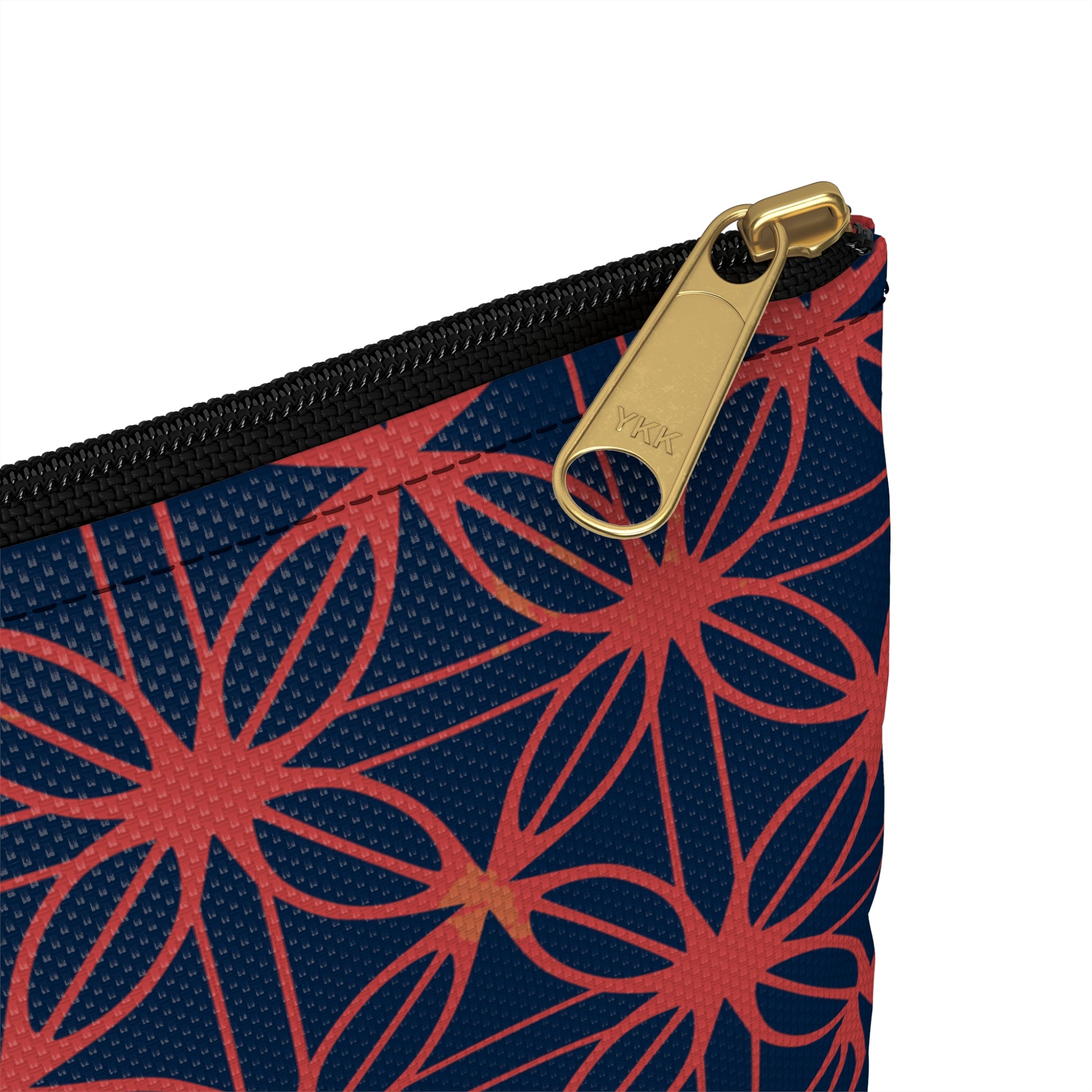 Lily of Life Geometric Background Flat Accessory Pouch