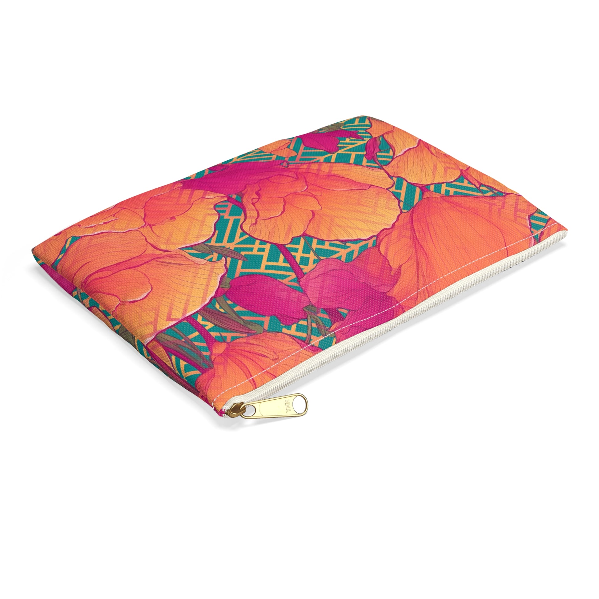 Golden Poppy Matrix Flat Accessory Pouch