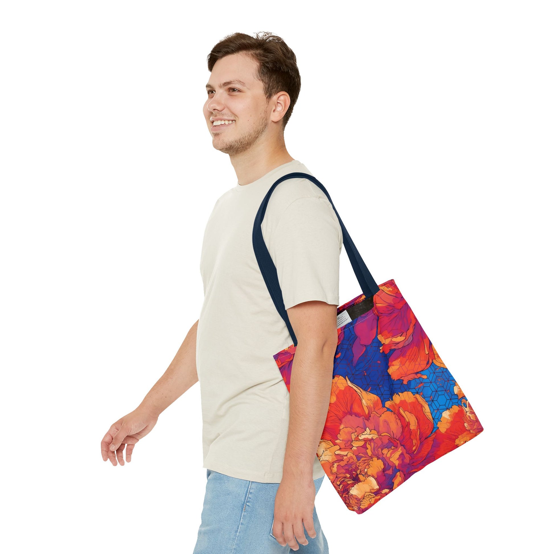 Floral Hex Flame Tote Bag