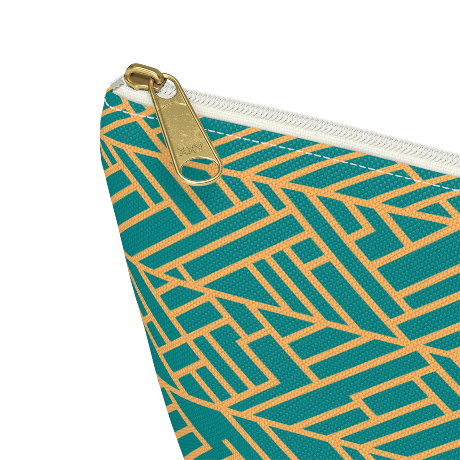 Golden Poppy Matrix Geometric Background T-Bottom Makeup Bag
