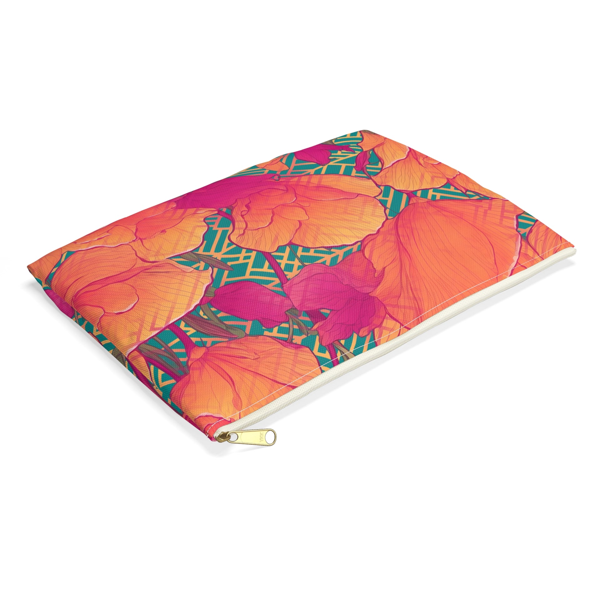 Golden Poppy Matrix Flat Accessory Pouch