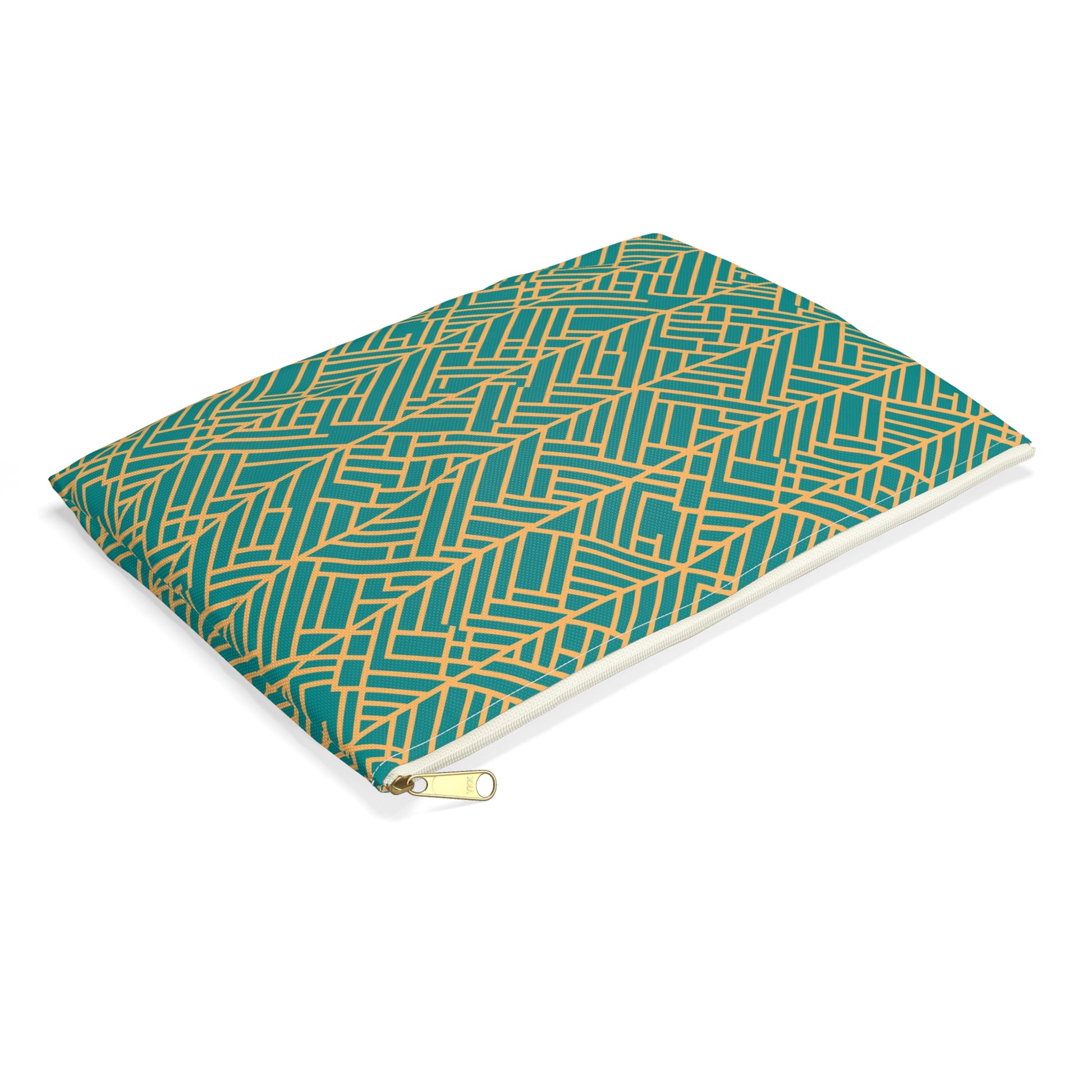Golden Poppy Matrix Geometric Background Flat Accessory Pouch