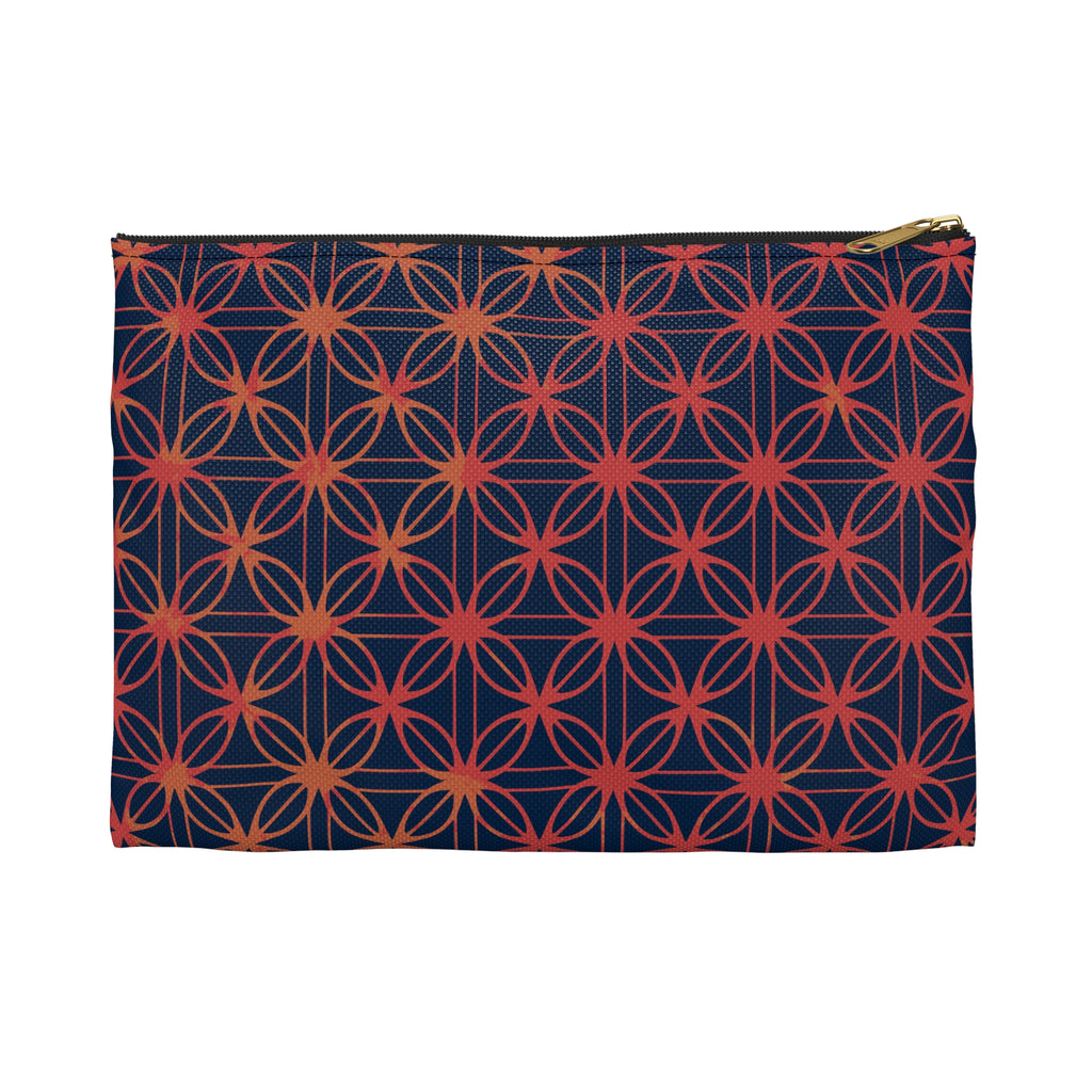 Lily of Life Geometric Background Flat Accessory Pouch