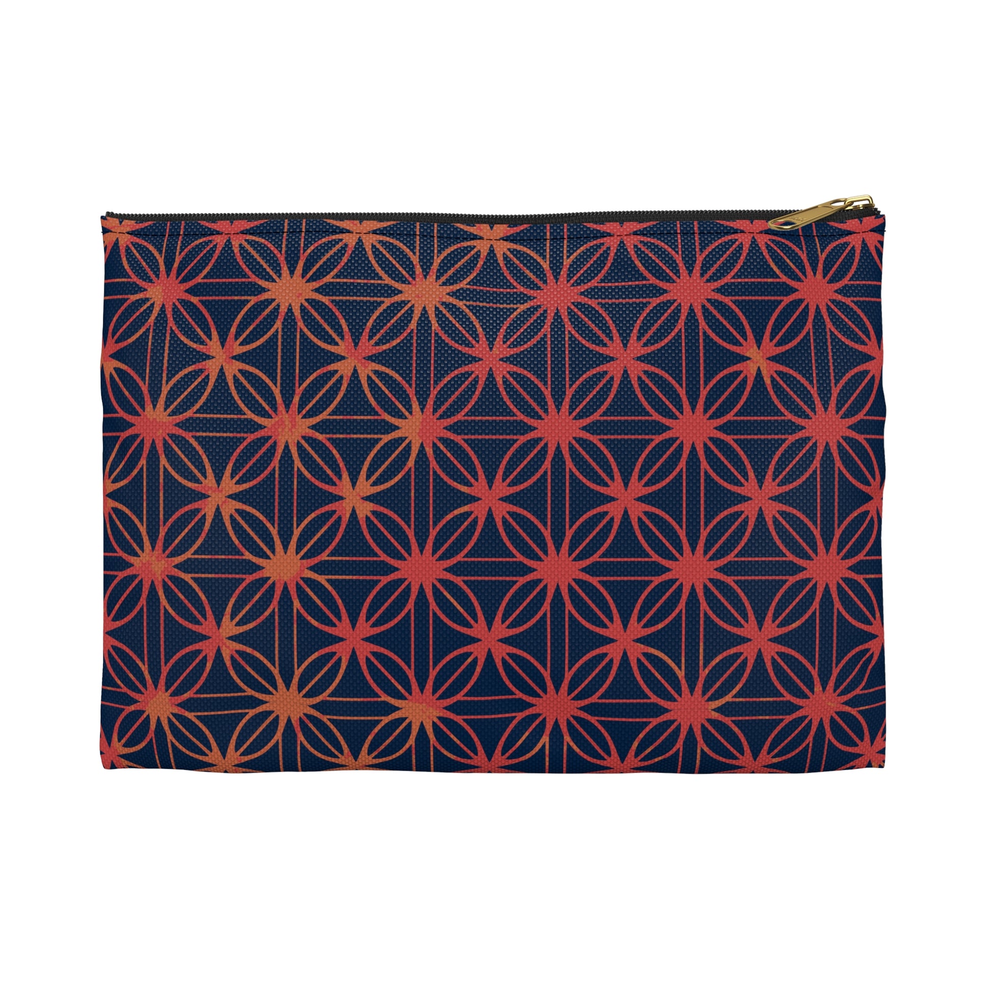 Lily of Life Geometric Background Flat Accessory Pouch