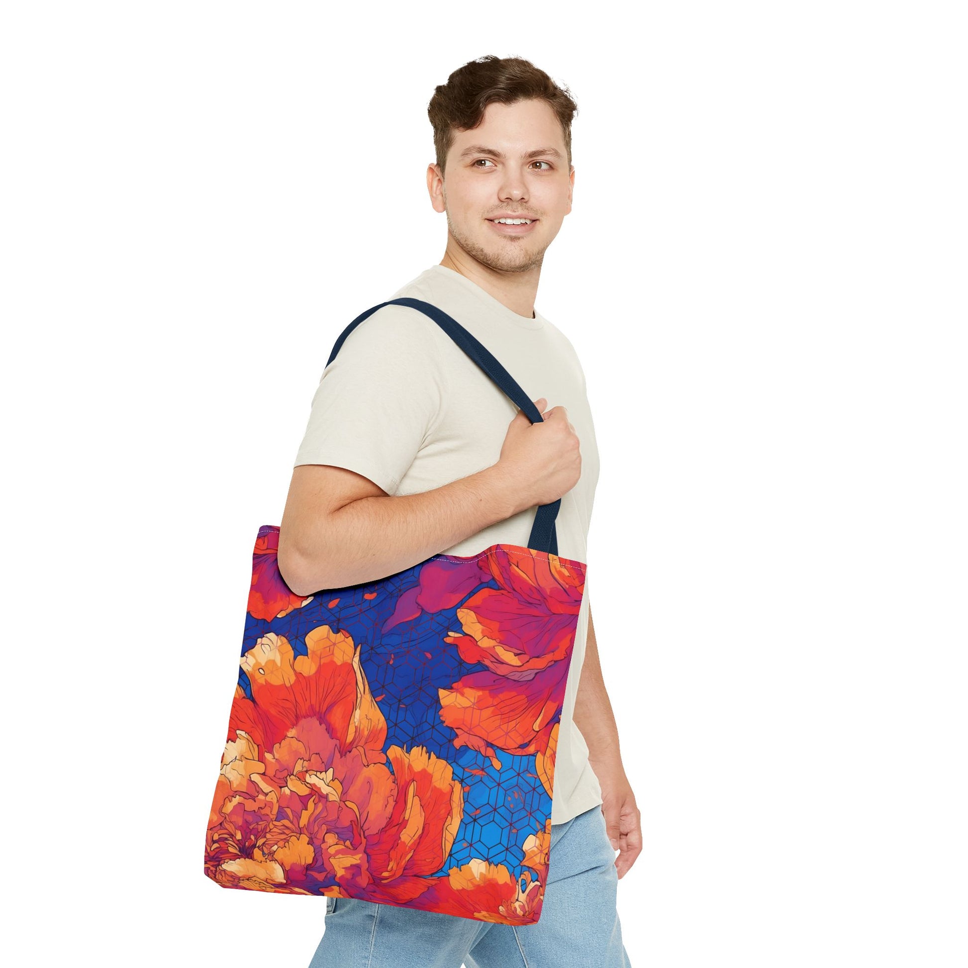Floral Hex Flame Tote Bag