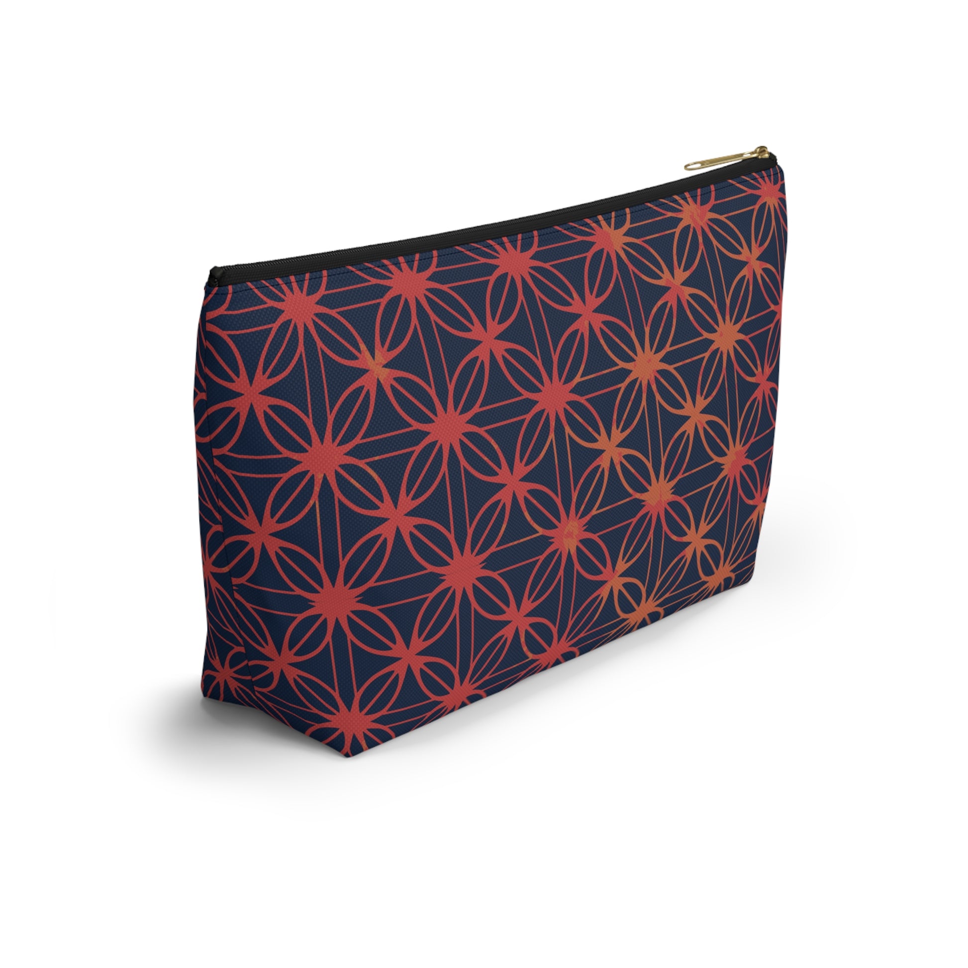 Lily of Life Geometric Background T-Bottom Makeup Bag