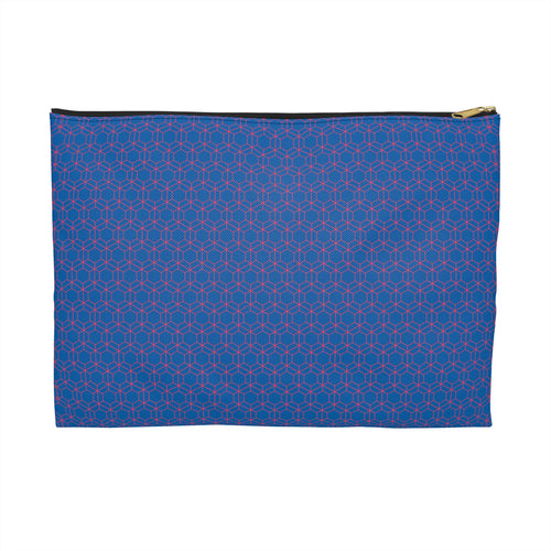 Floral Hex Flame Geometric Background Flat Accessory Pouch