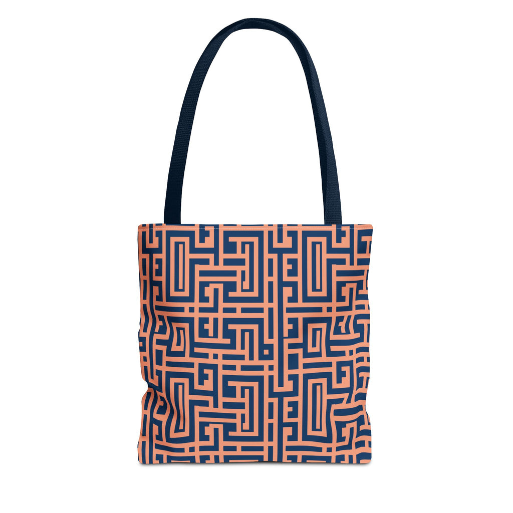 Peony Labyrinth Geometric Background Tote Bag