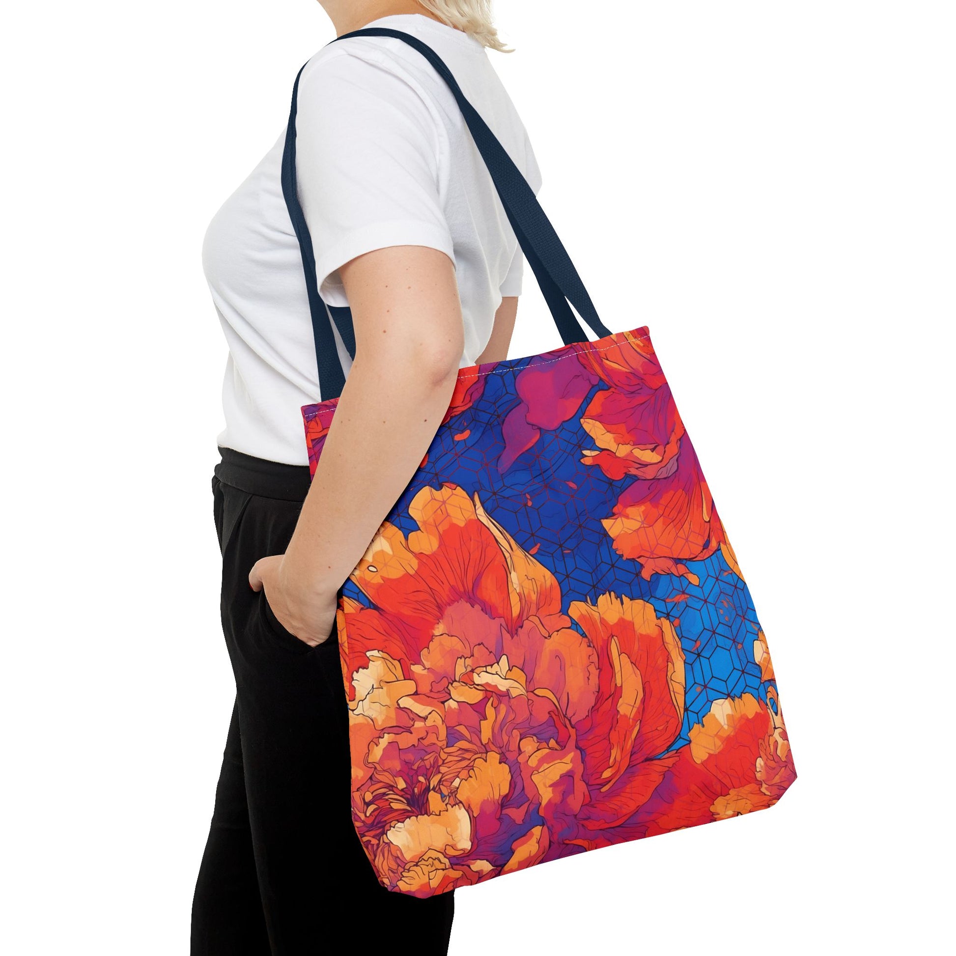 Floral Hex Flame Tote Bag