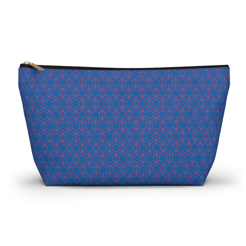 Floral Hex Flame Geometric Background T-Bottom Makeup Bag