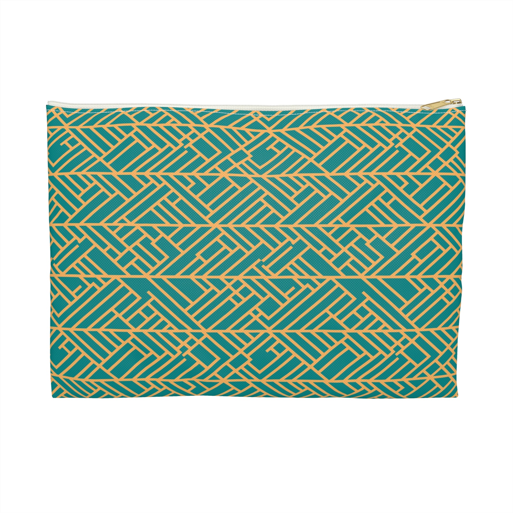 Golden Poppy Matrix Geometric Background Flat Accessory Pouch