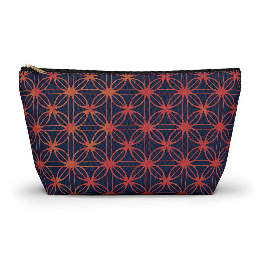 Lily of Life Geometric Background T-Bottom Makeup Bag