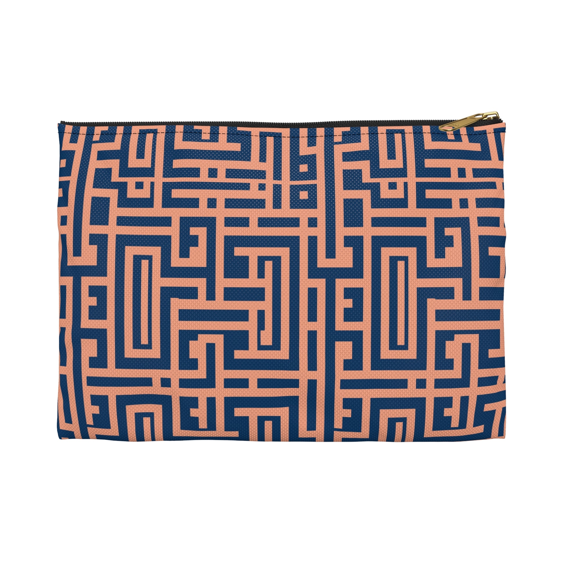 Bundle and Save! Peony Labyrinth Tote and Geometric Background Flat Accessory Pouch