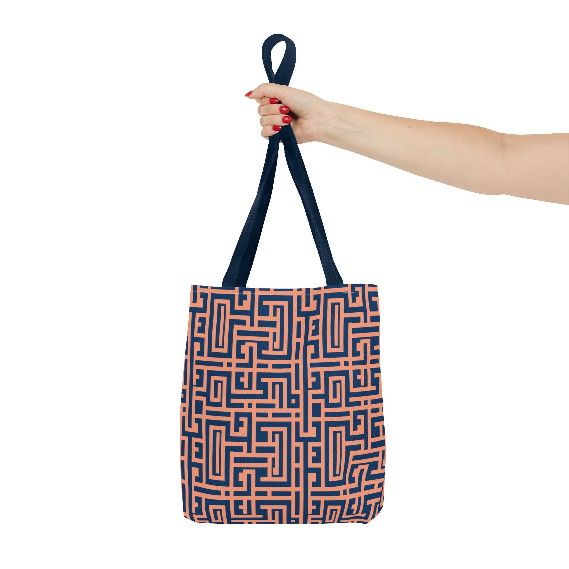 Peony Labyrinth Geometric Background Tote Bag