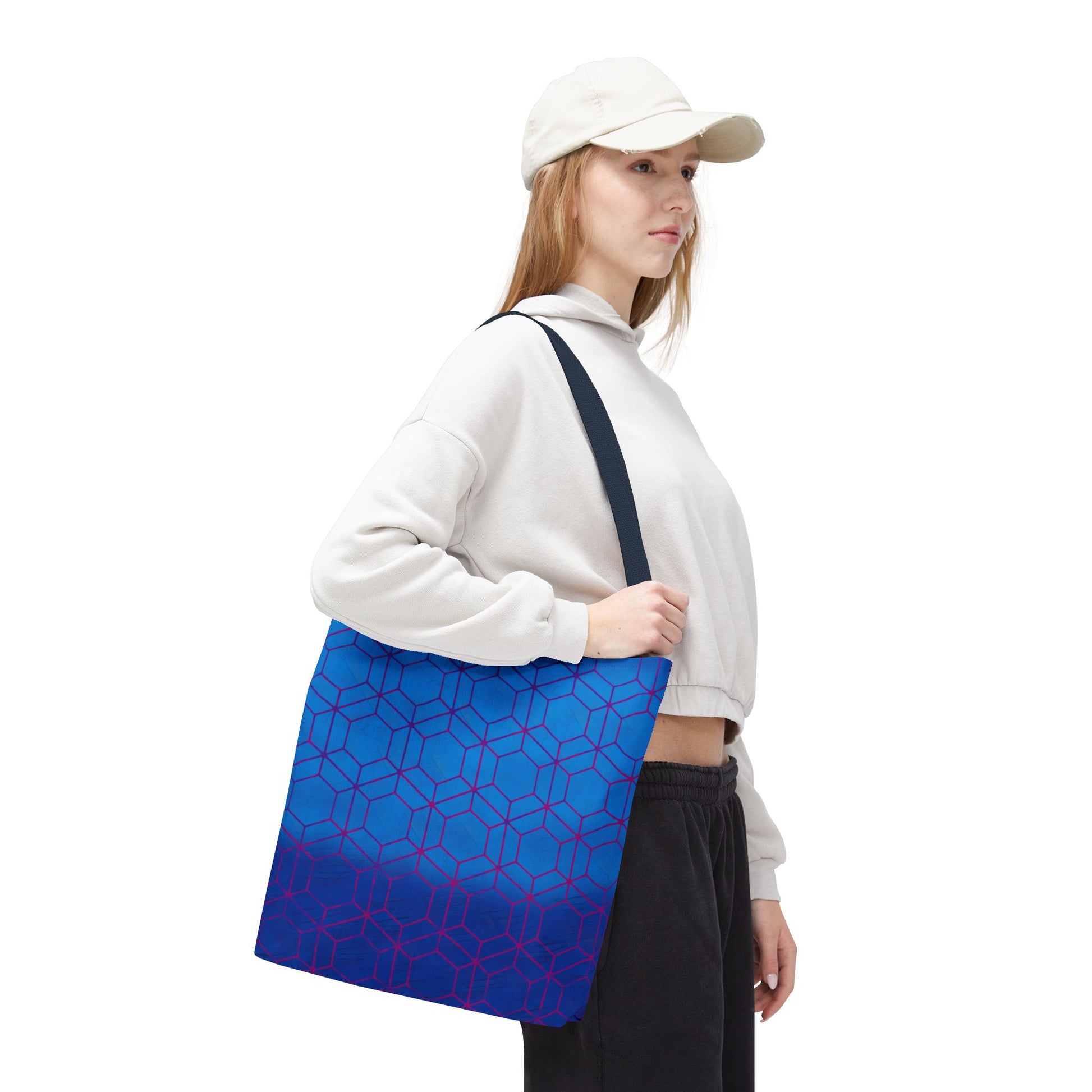 Floral Hex Flame Geometric Background Tote Bag