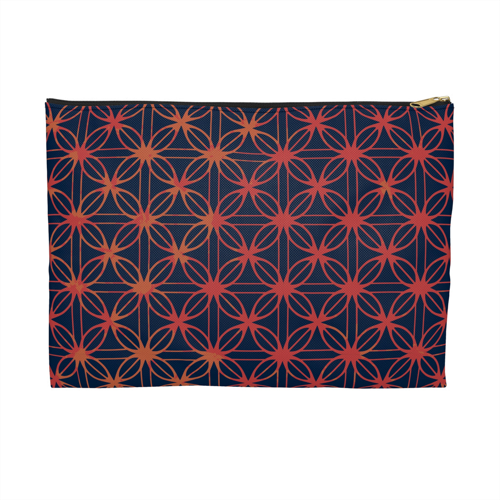 Lily of Life Geometric Background Flat Accessory Pouch