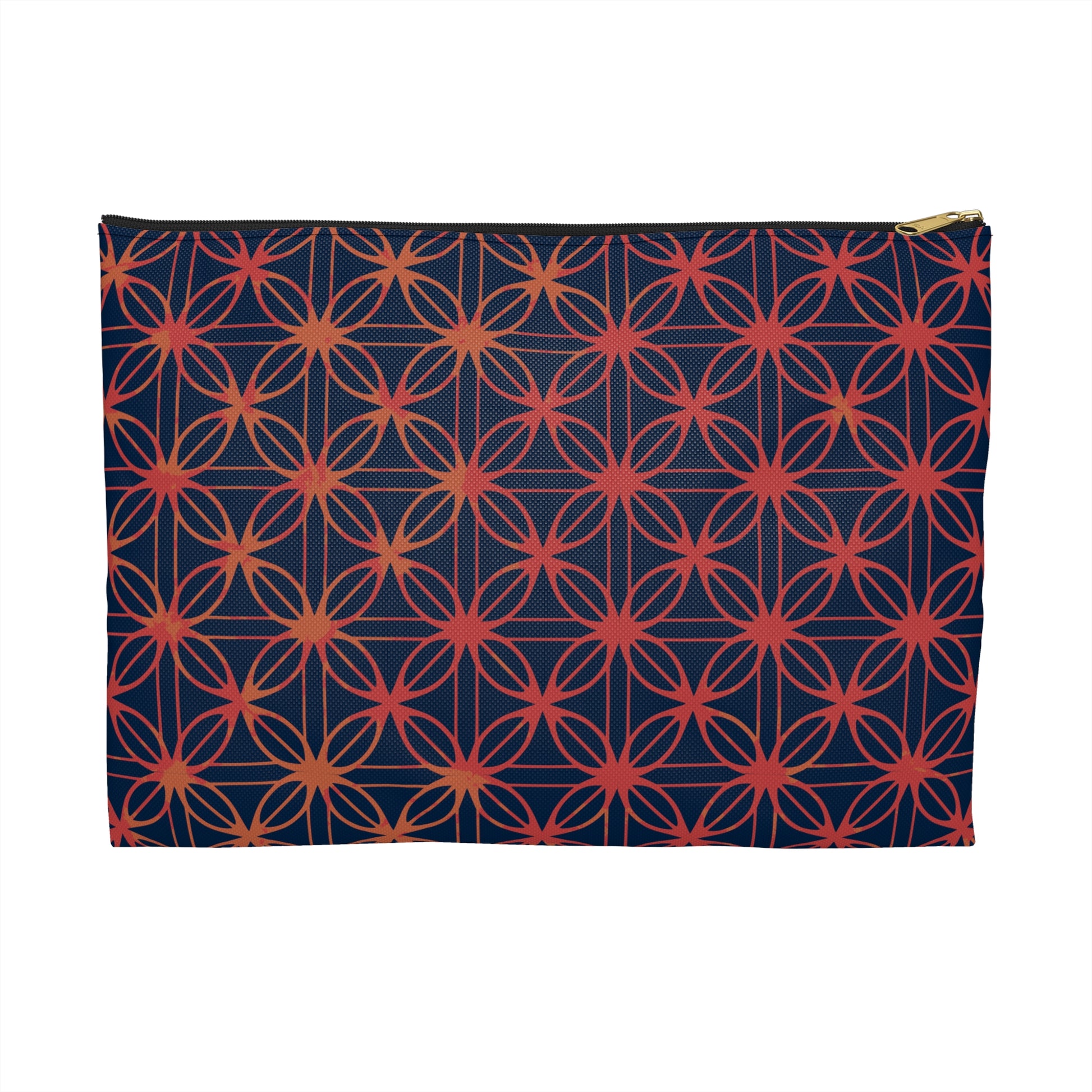 Lily of Life Geometric Background Flat Accessory Pouch