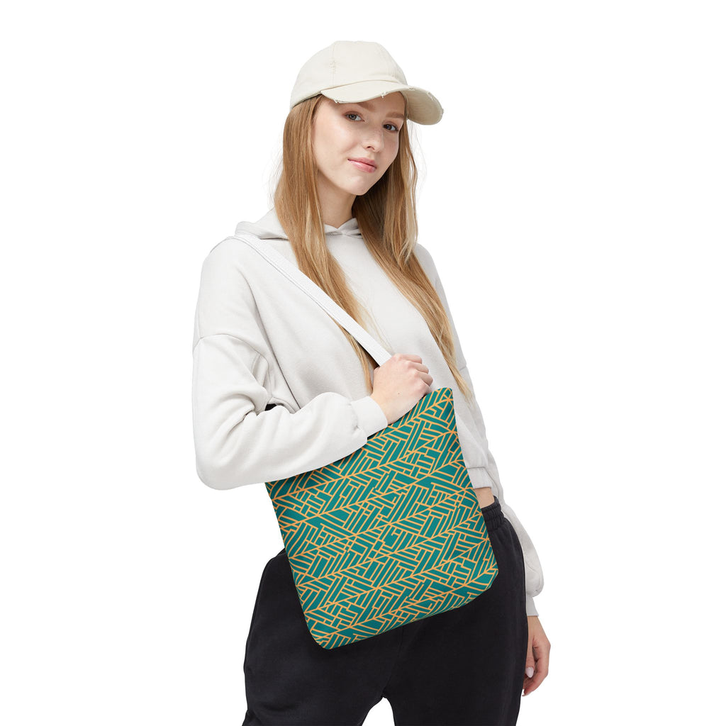 Golden Poppy Matrix Geometric Background Tote Bag