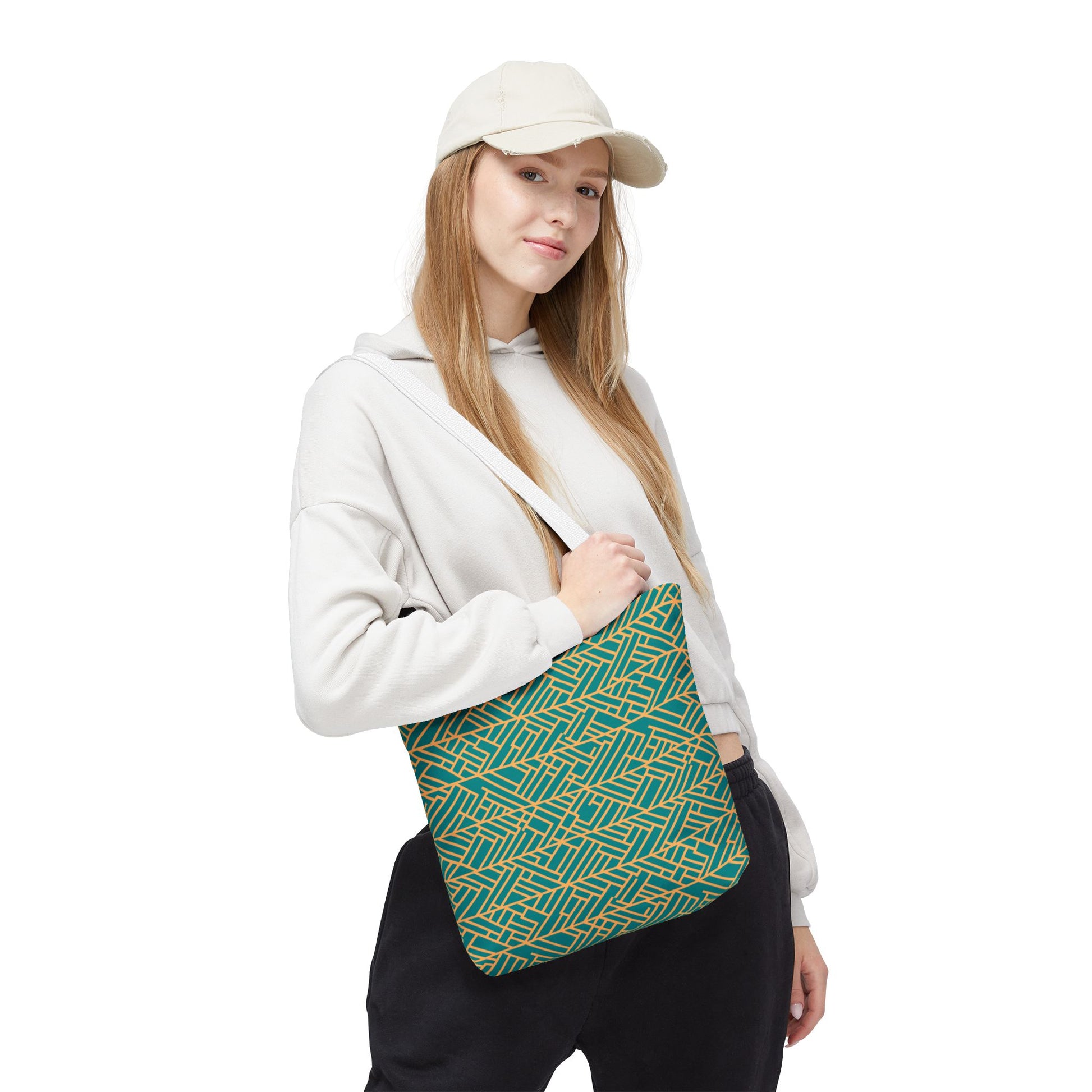 Golden Poppy Matrix Geometric Background Tote Bag
