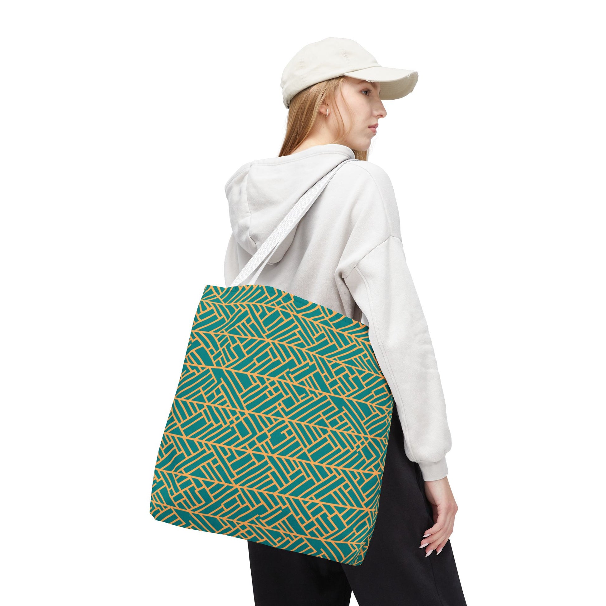 Golden Poppy Matrix Geometric Background Tote Bag