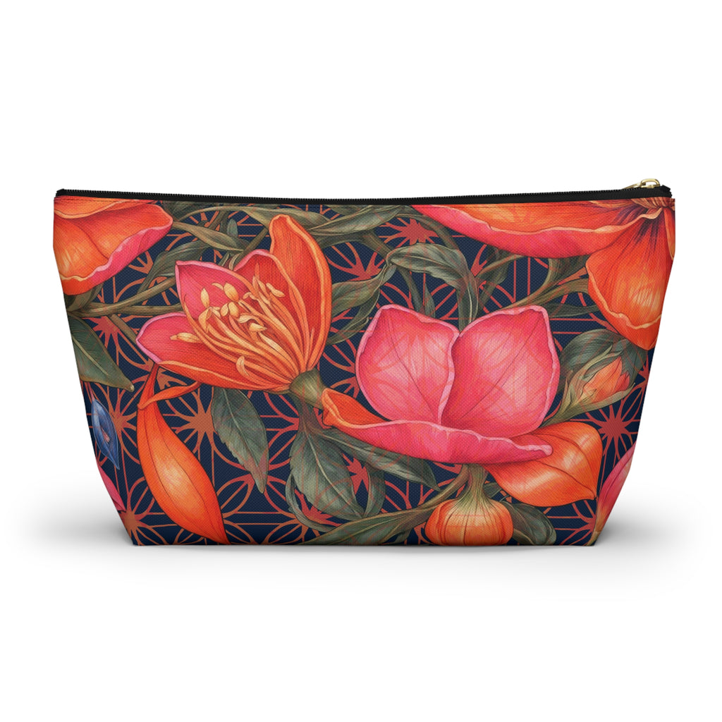 Lily of Life Geometric Background T-Bottom Makeup Bag