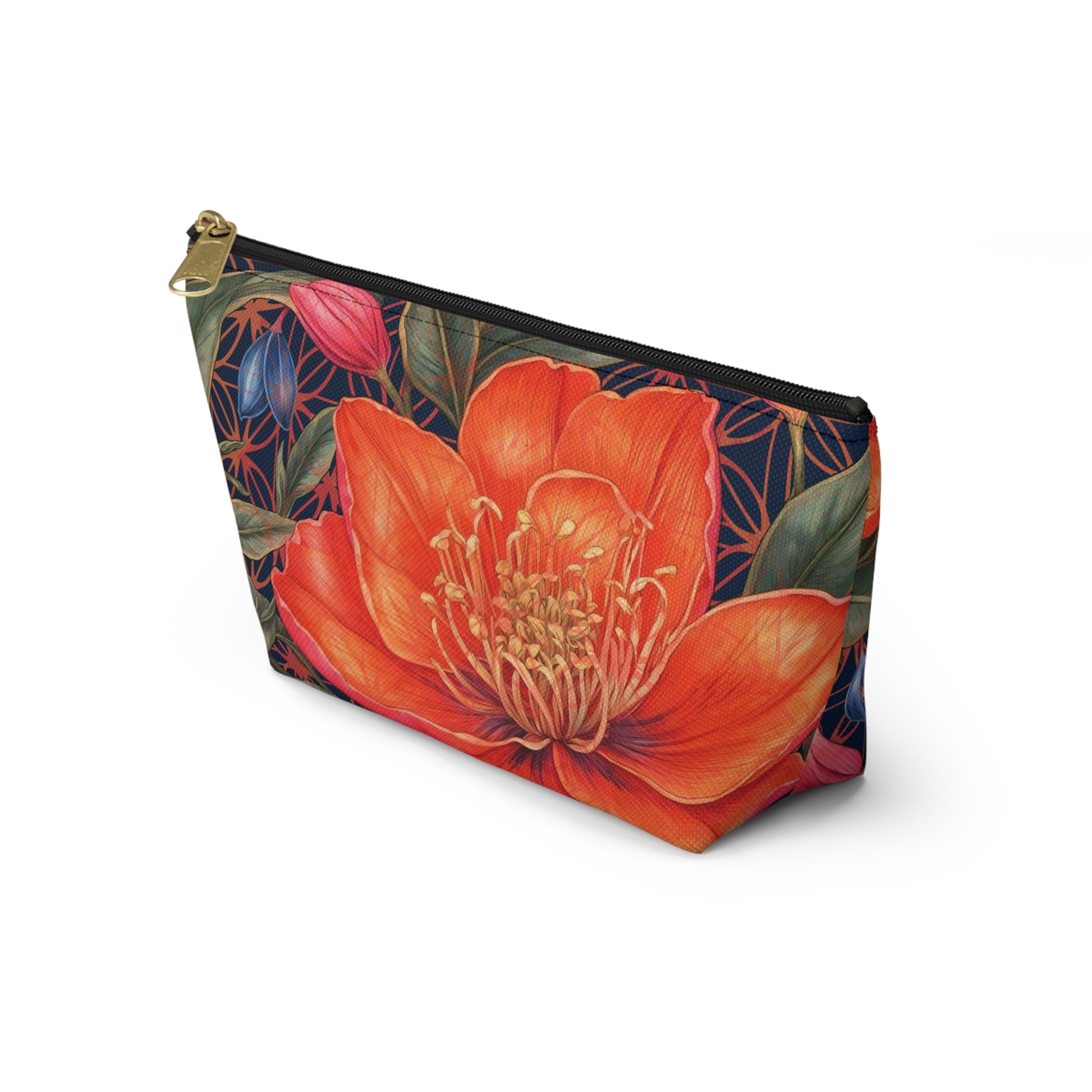 Lily of Life Geometric Background T-Bottom Makeup Bag