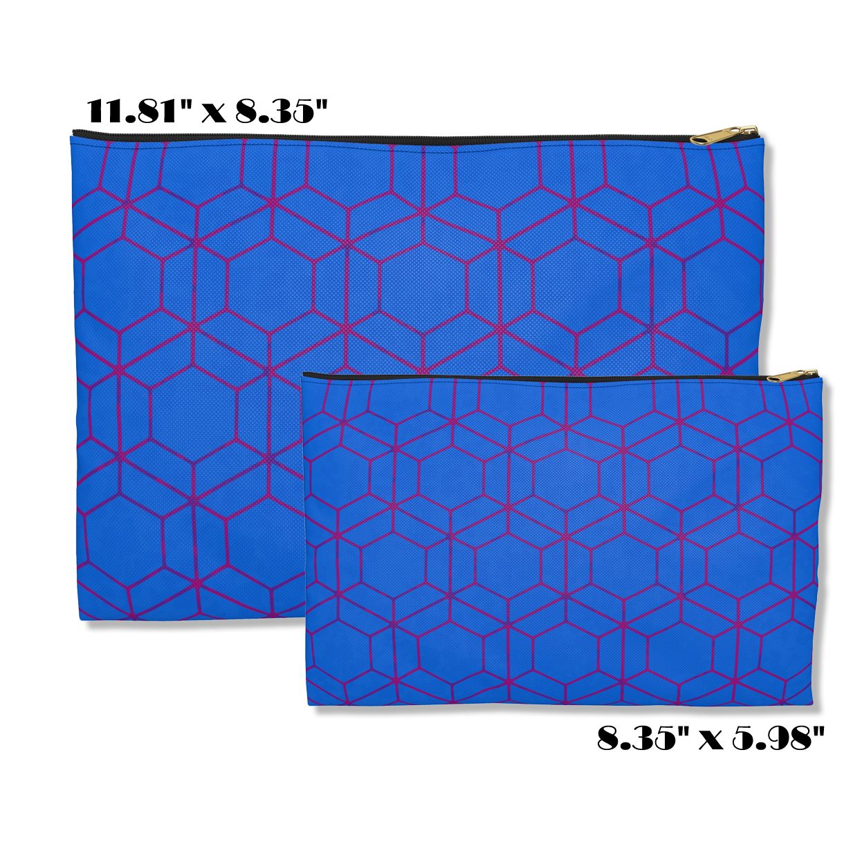 Floral Hex Flame Geometric Background Flat Accessory Pouch