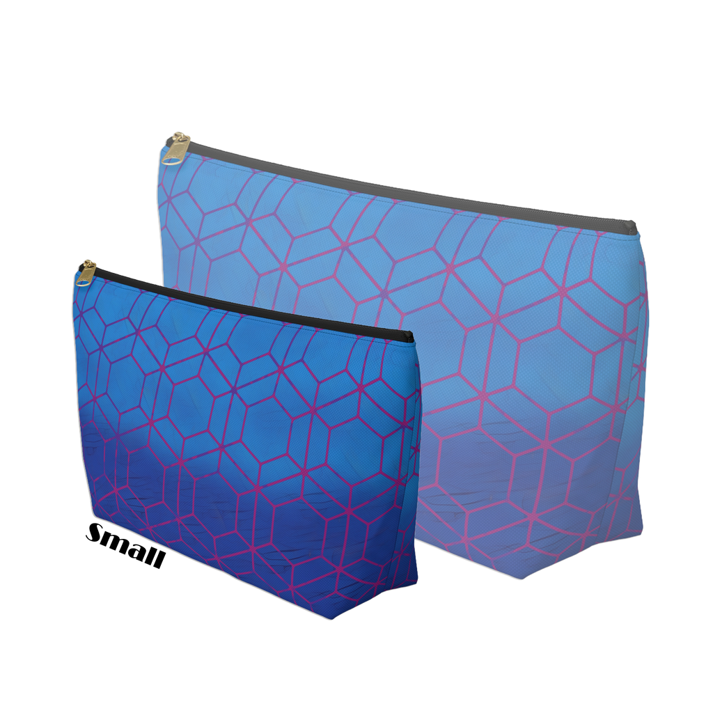 Floral Hex Flame Geometric Background T-Bottom Makeup Bag