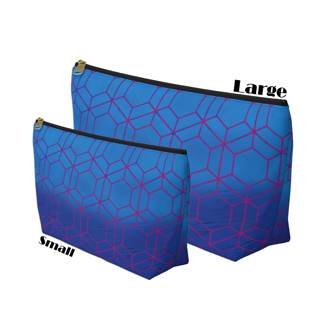 Floral Hex Flame Geometric Background T-Bottom Makeup Bag