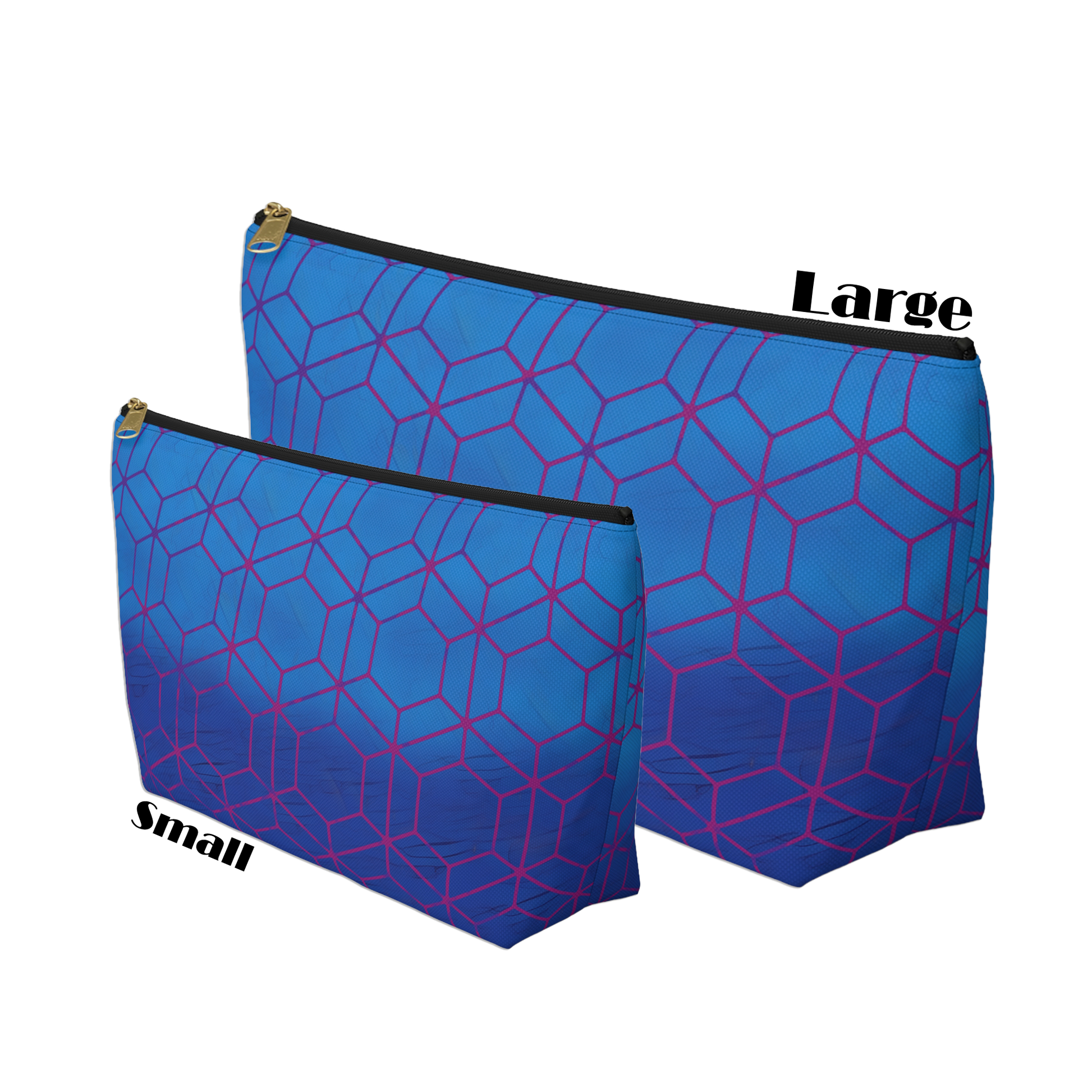 Floral Hex Flame Geometric Background T-Bottom Makeup Bag