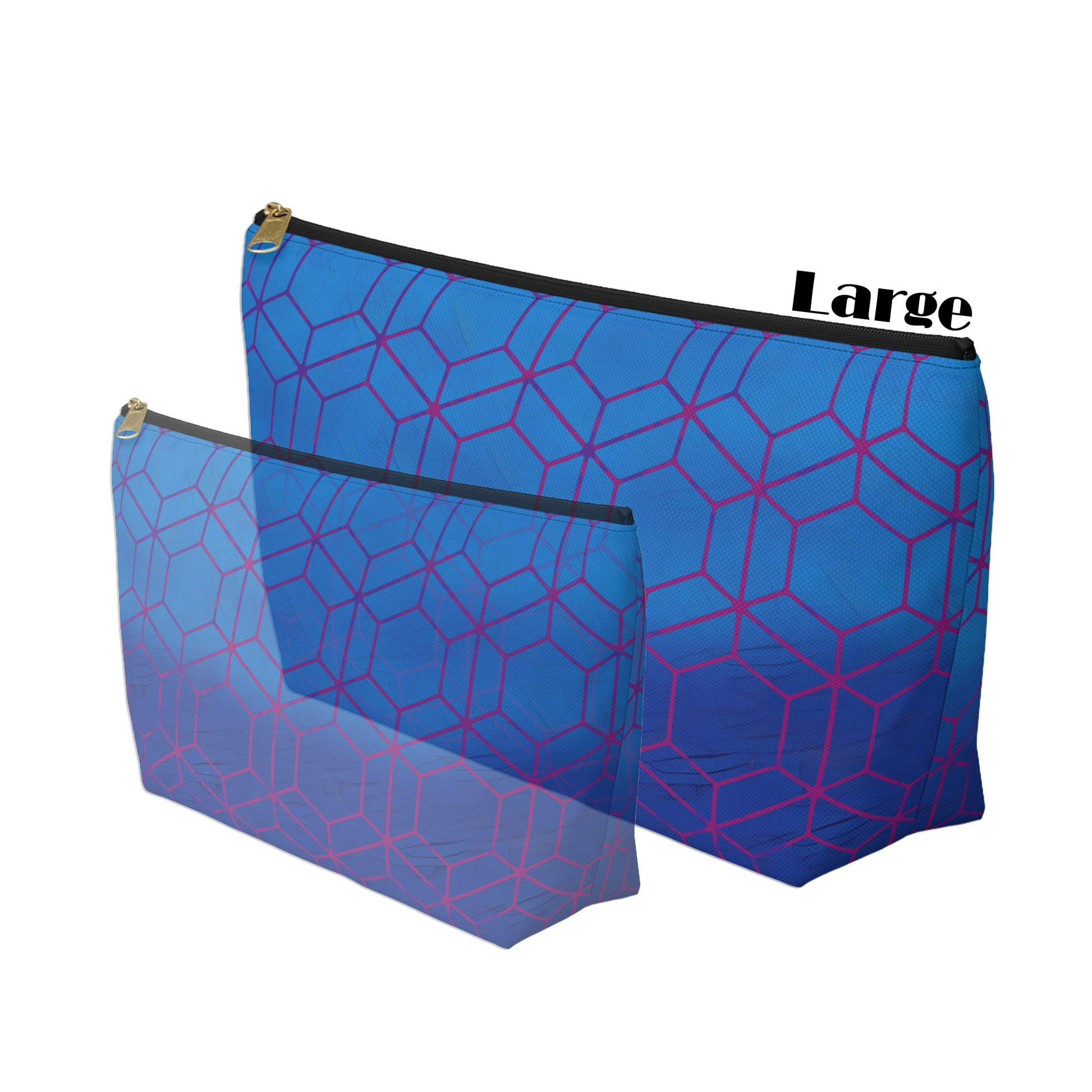 Floral Hex Flame Geometric Background T-Bottom Makeup Bag