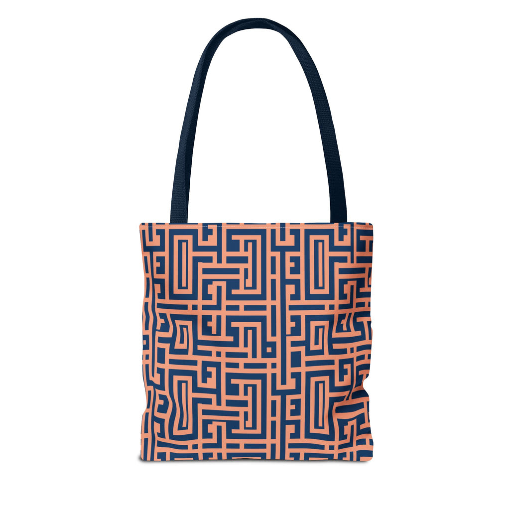 Peony Labyrinth Geometric Background Tote Bag