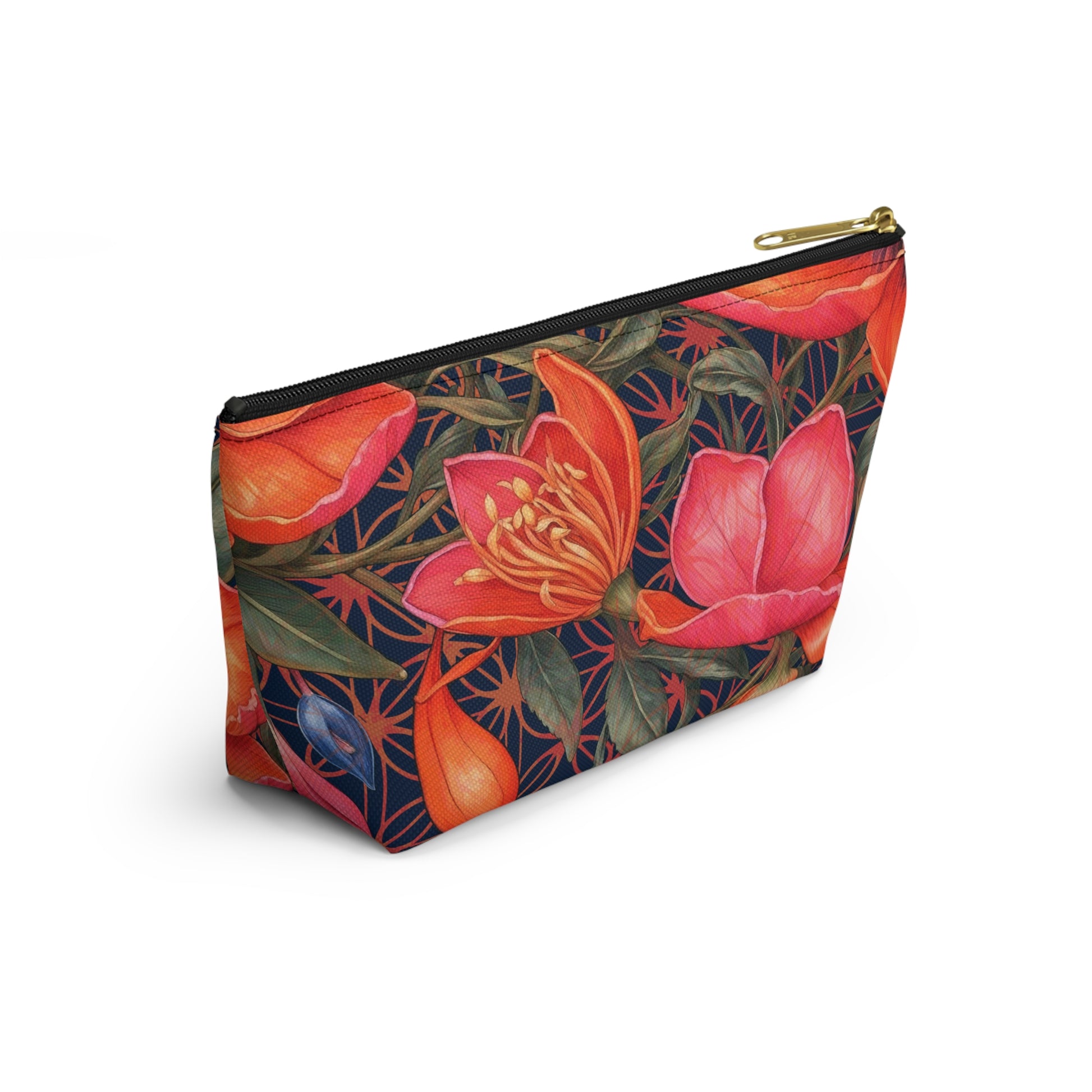 Lily of Life Geometric Background T-Bottom Makeup Bag