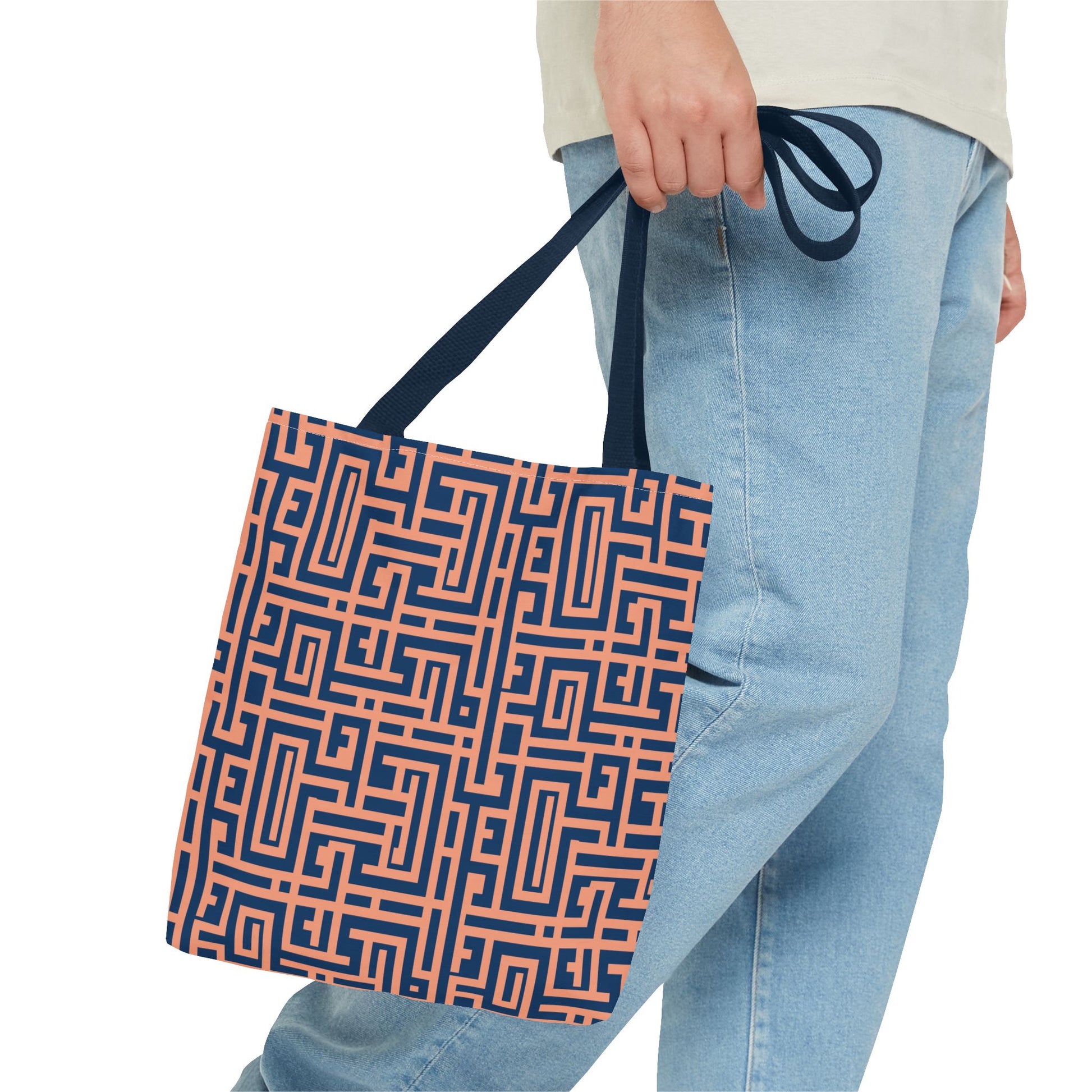 Peony Labyrinth Geometric Background Tote Bag