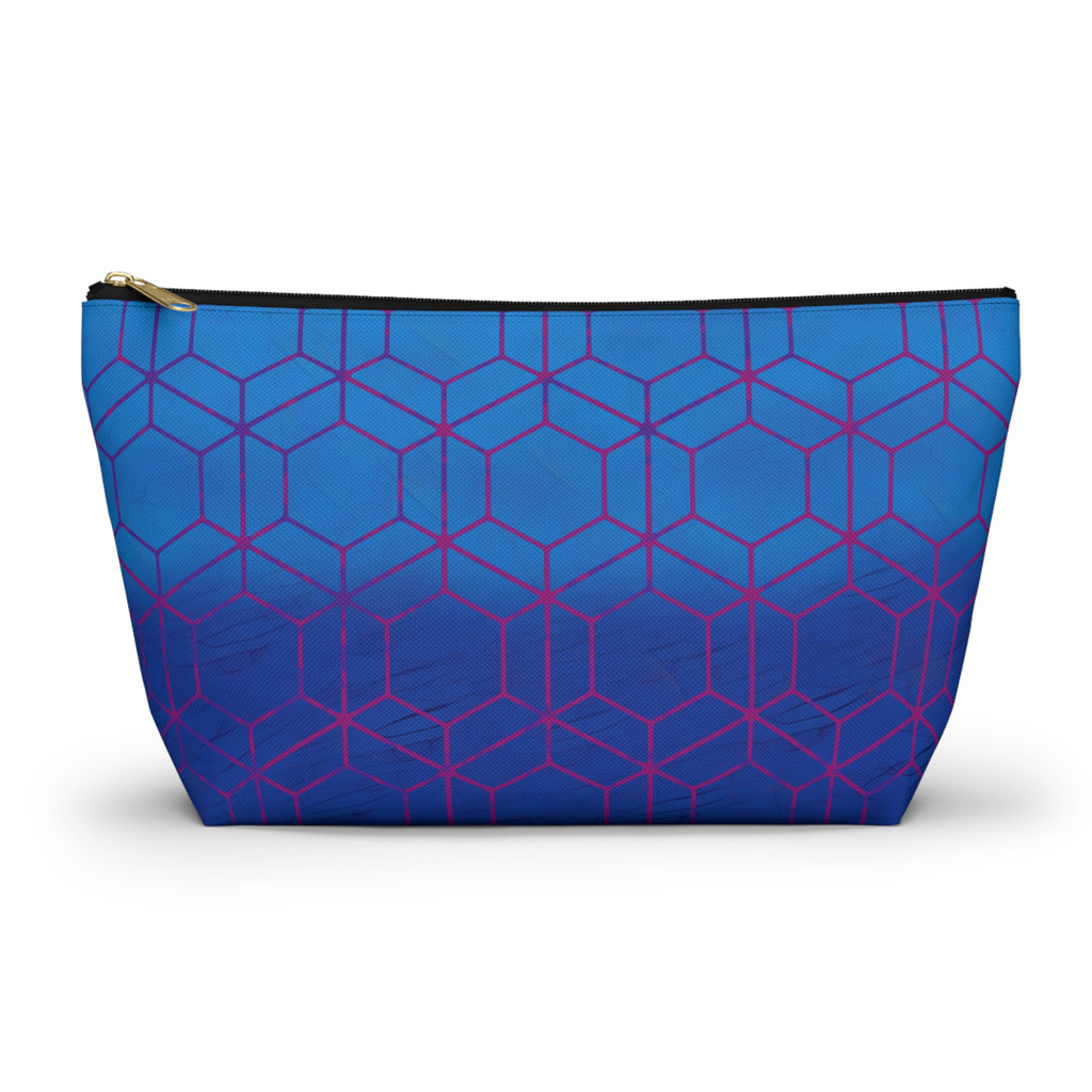 Floral Hex Flame Geometric Background T-Bottom Makeup Bag