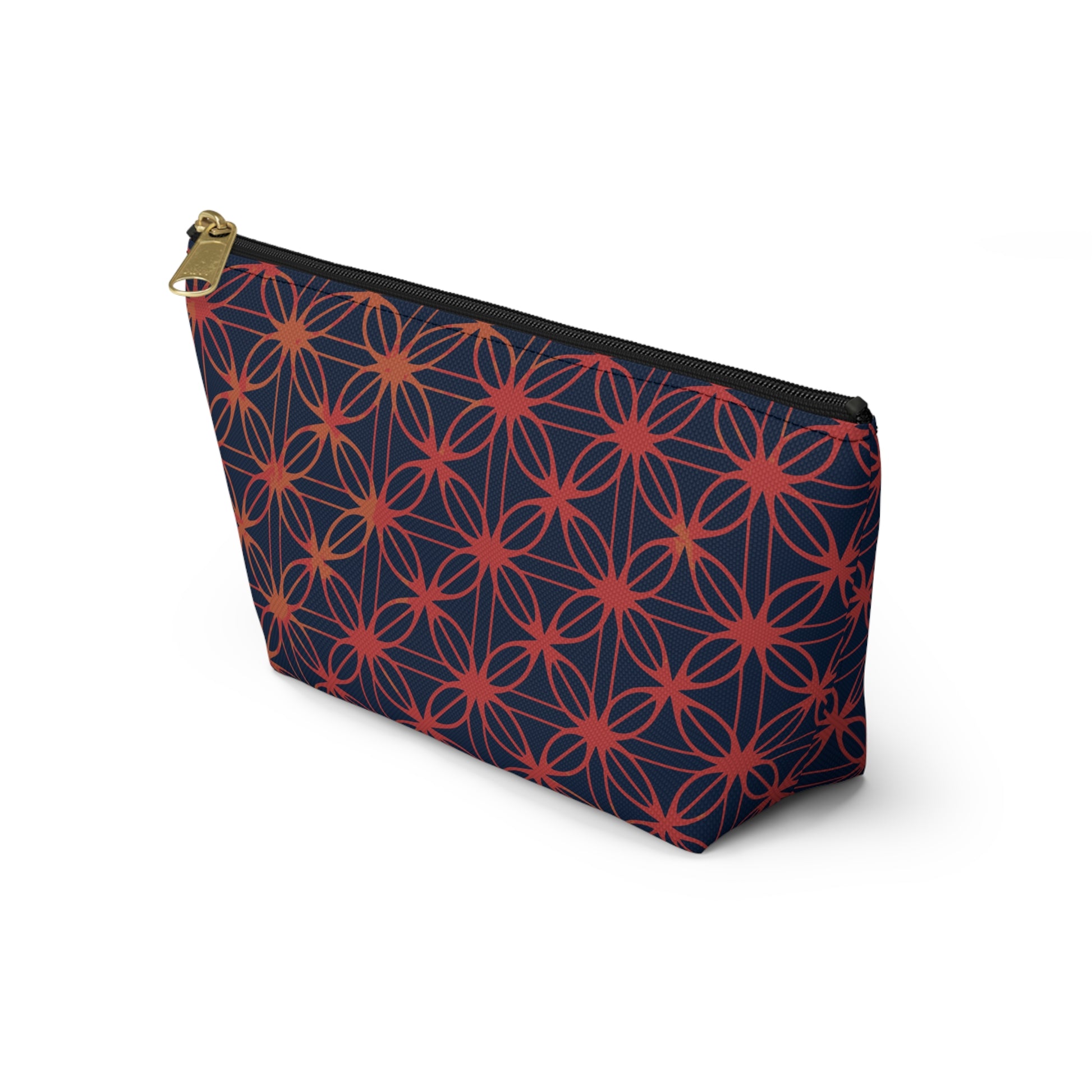 Lily of Life Geometric Background T-Bottom Makeup Bag