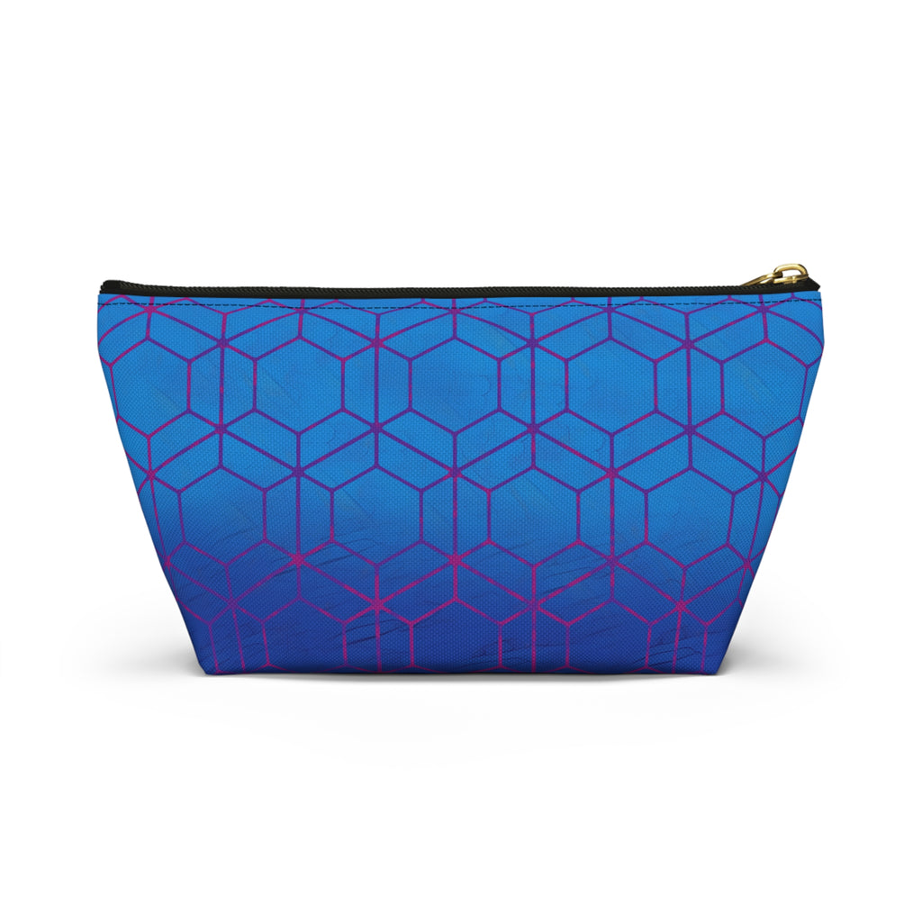 Floral Hex Flame Geometric Background T-Bottom Makeup Bag