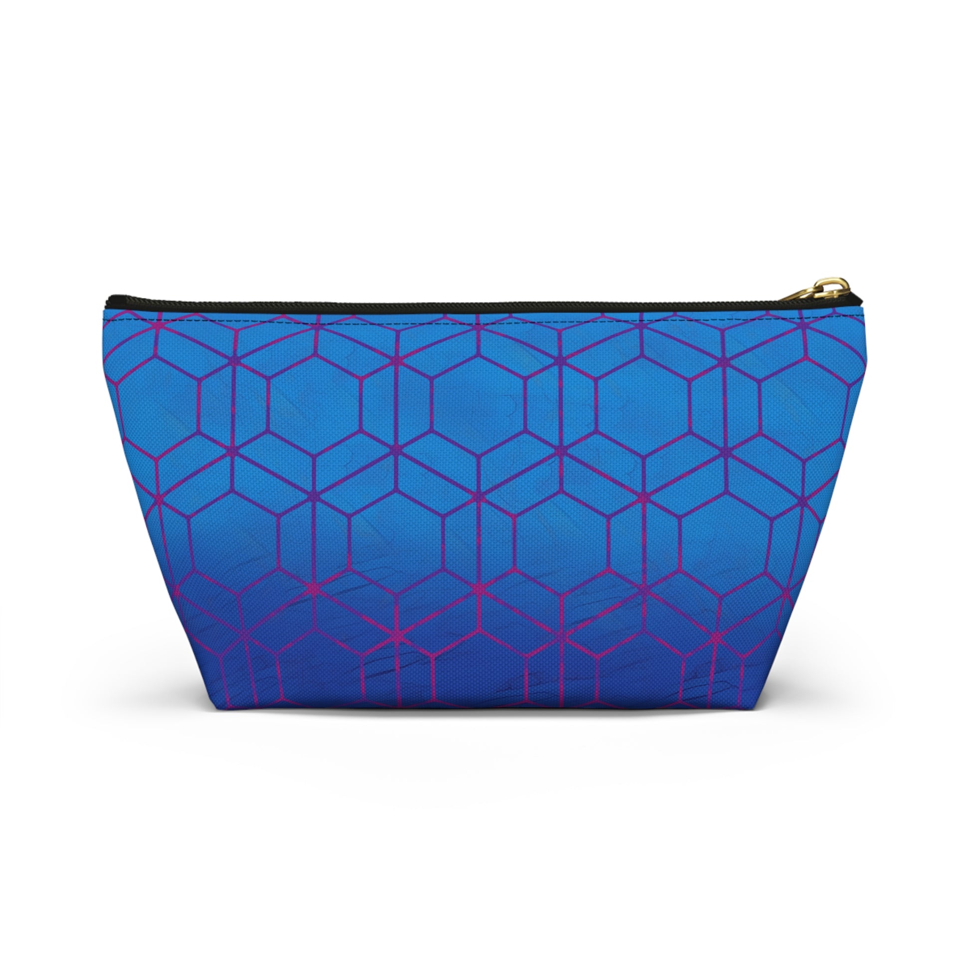 Floral Hex Flame Geometric Background T-Bottom Makeup Bag