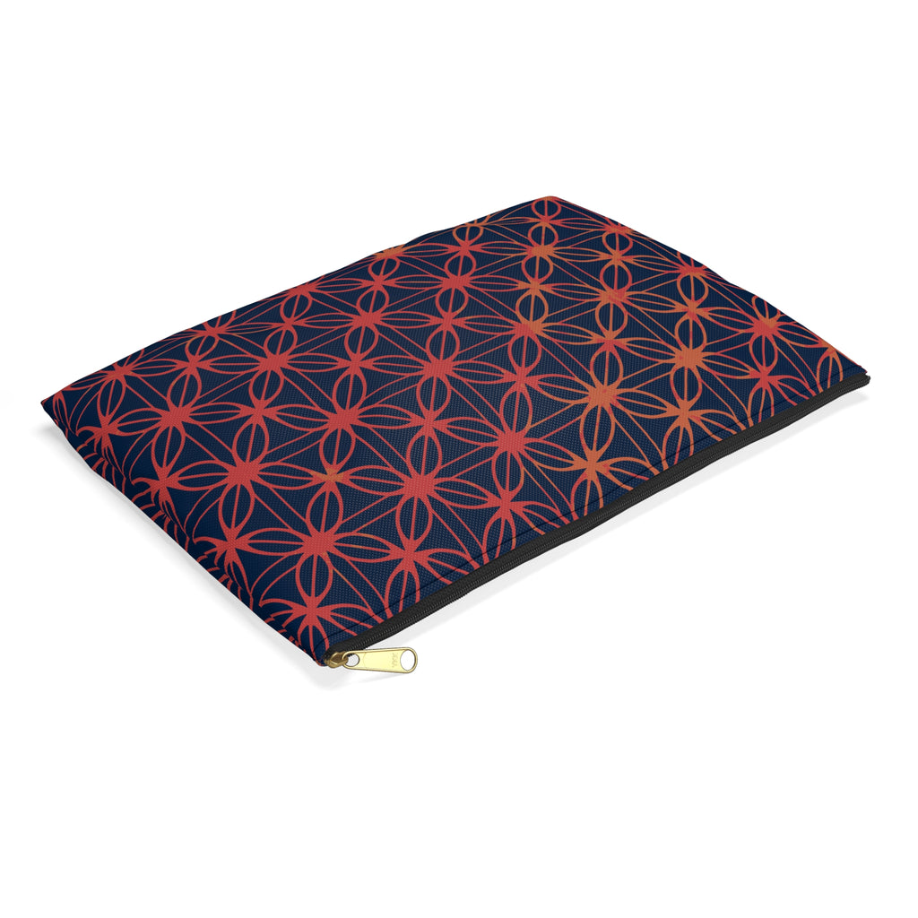 Lily of Life Geometric Background Flat Accessory Pouch