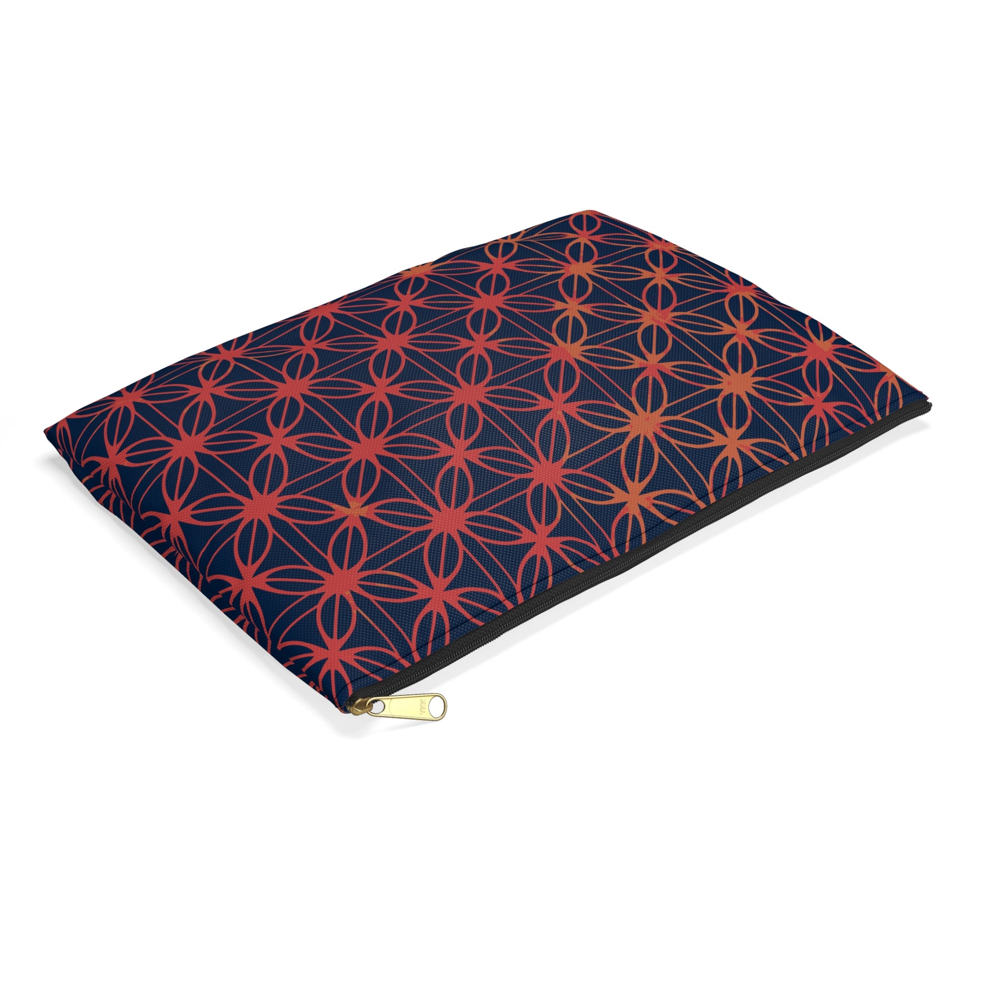 Lily of Life Geometric Background Flat Accessory Pouch