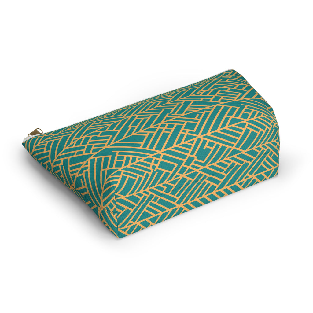 Golden Poppy Matrix Geometric Background T-Bottom Makeup Bag