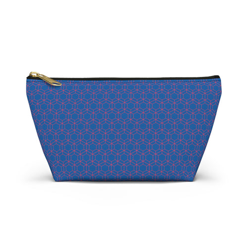 Floral Hex Flame Geometric Background T-Bottom Makeup Bag