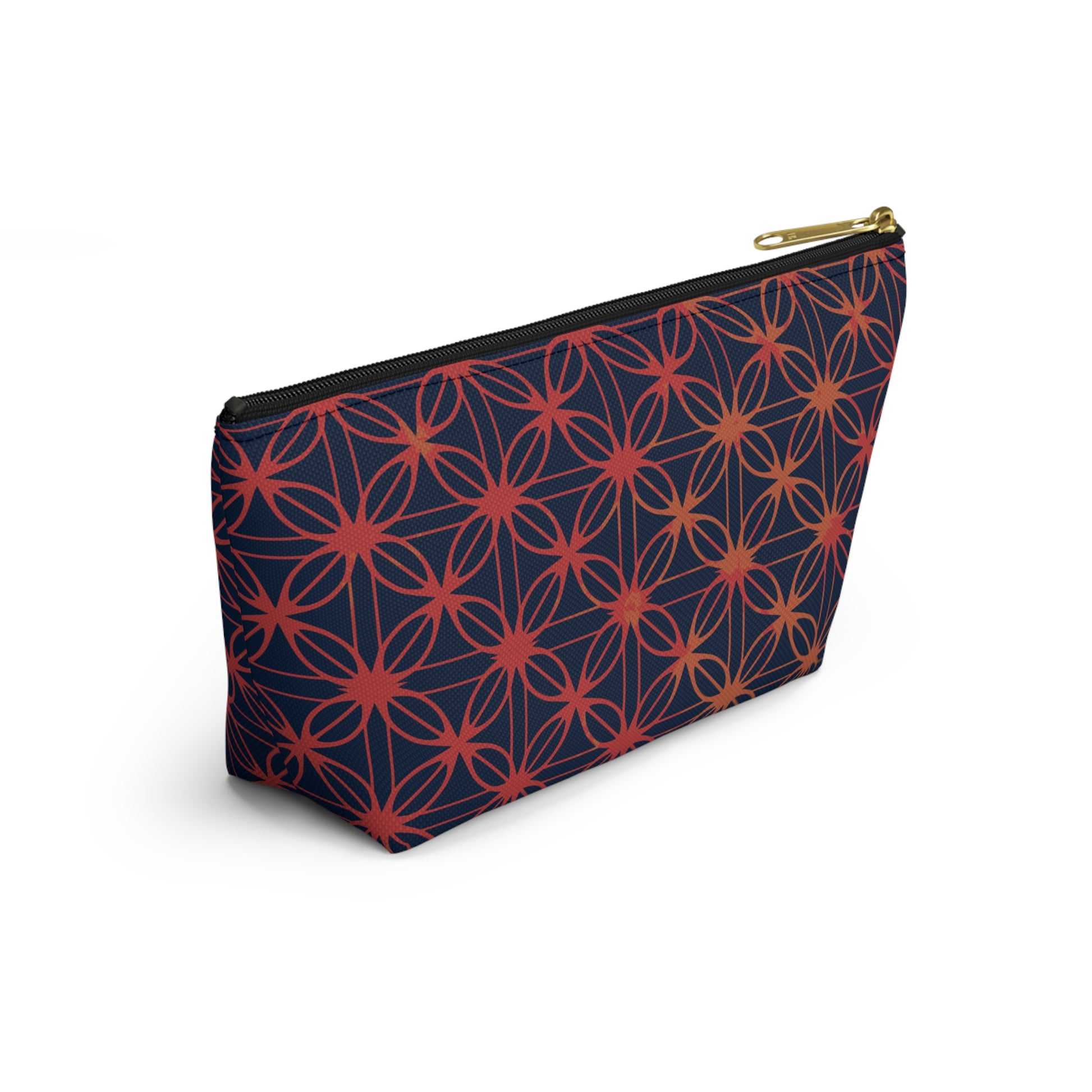 Lily of Life Geometric Background T-Bottom Makeup Bag