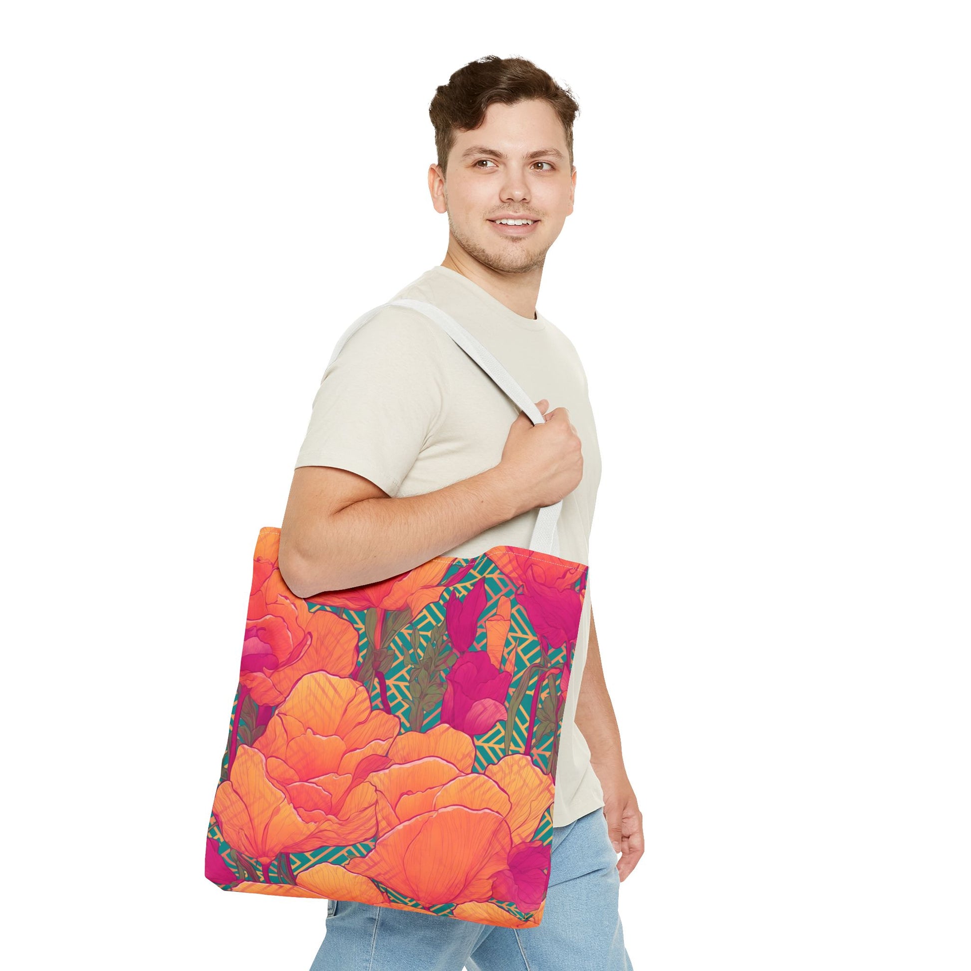 Golden Poppy Matrix Tote Bag